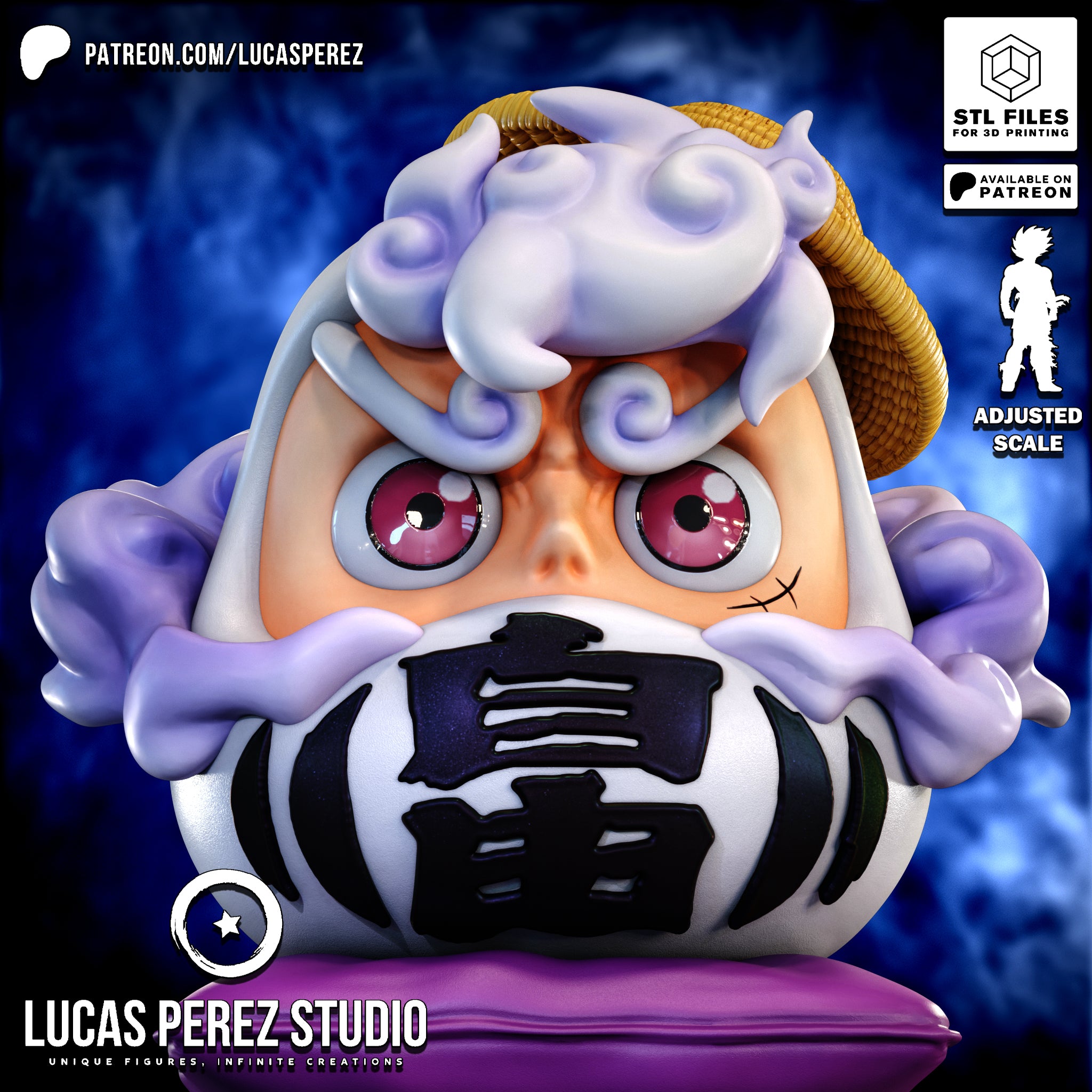 Sun God Daruma | Maximum Detailed 12K 3D printed daruma