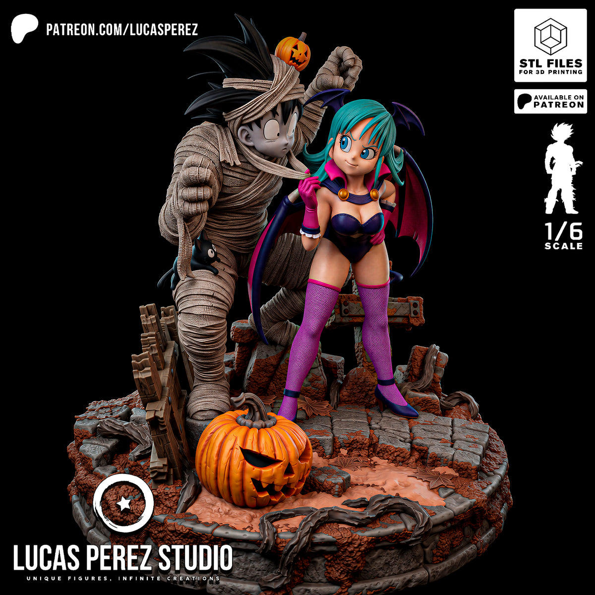 Bulma & Goku Halloween Diorama