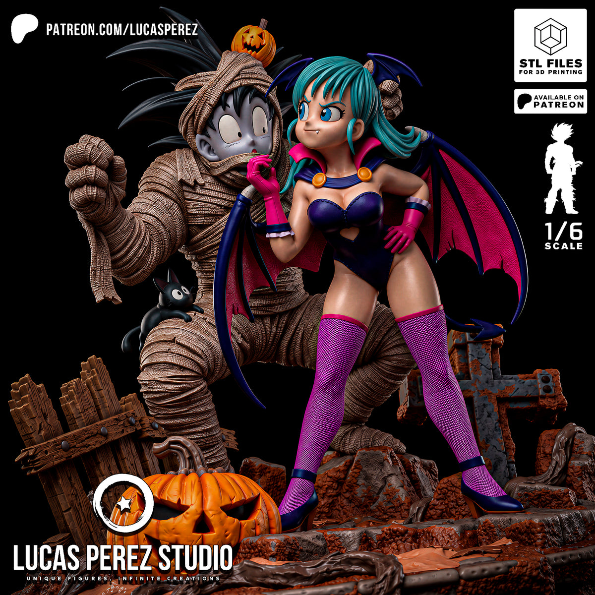 Bulma & Goku Halloween Diorama