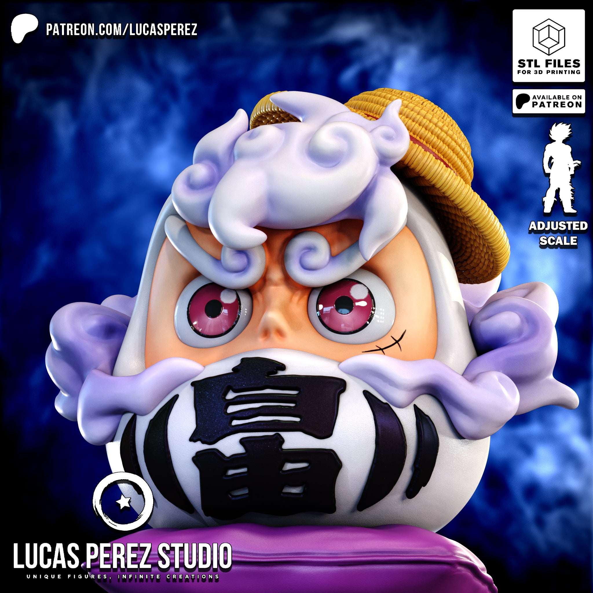 Sun God Daruma | Maximum Detailed 12K 3D printed daruma