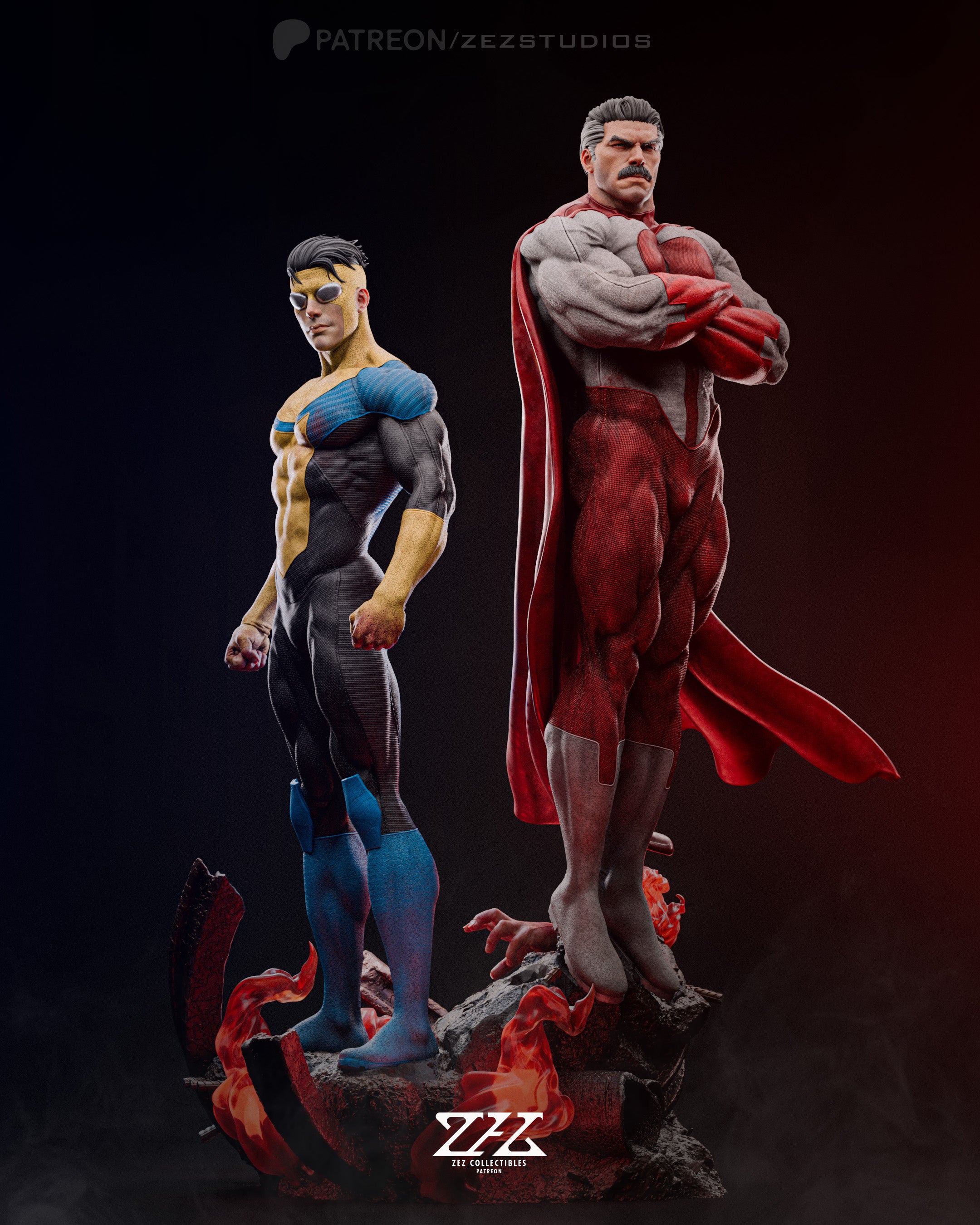 Father and Son | Maximum Detailed 12K 3D printed figure