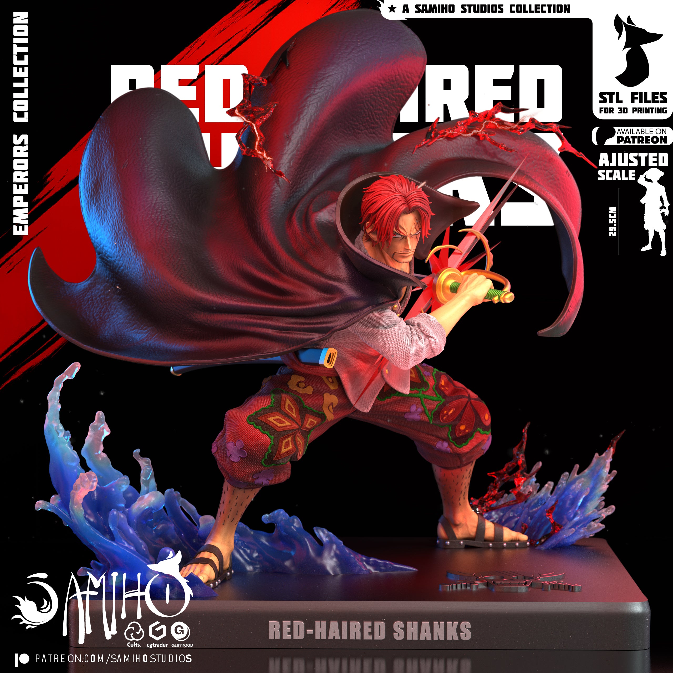 The Red Emperor | Maximum Detailed 12K 3D Printed Figure