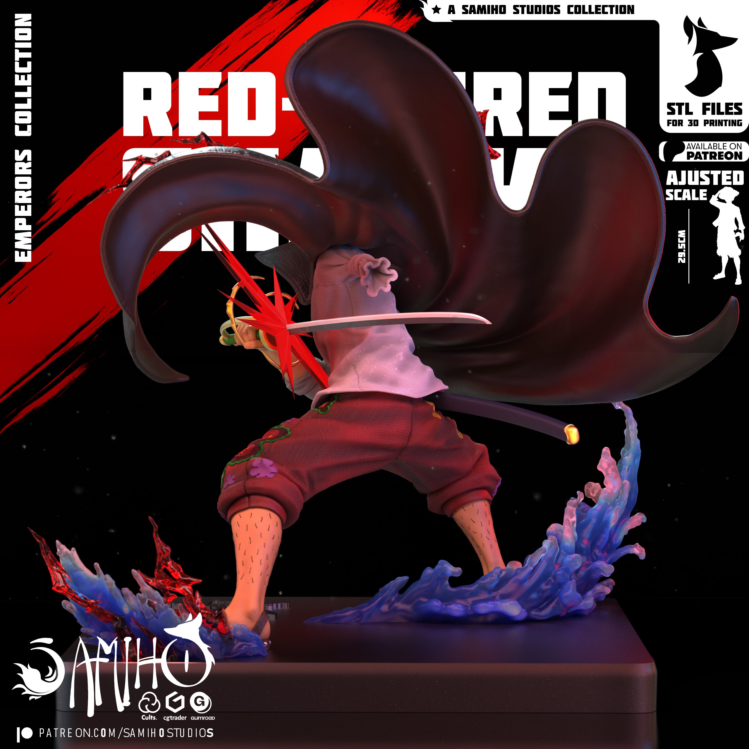 The Red Emperor | Maximum Detailed 12K 3D Printed Figure