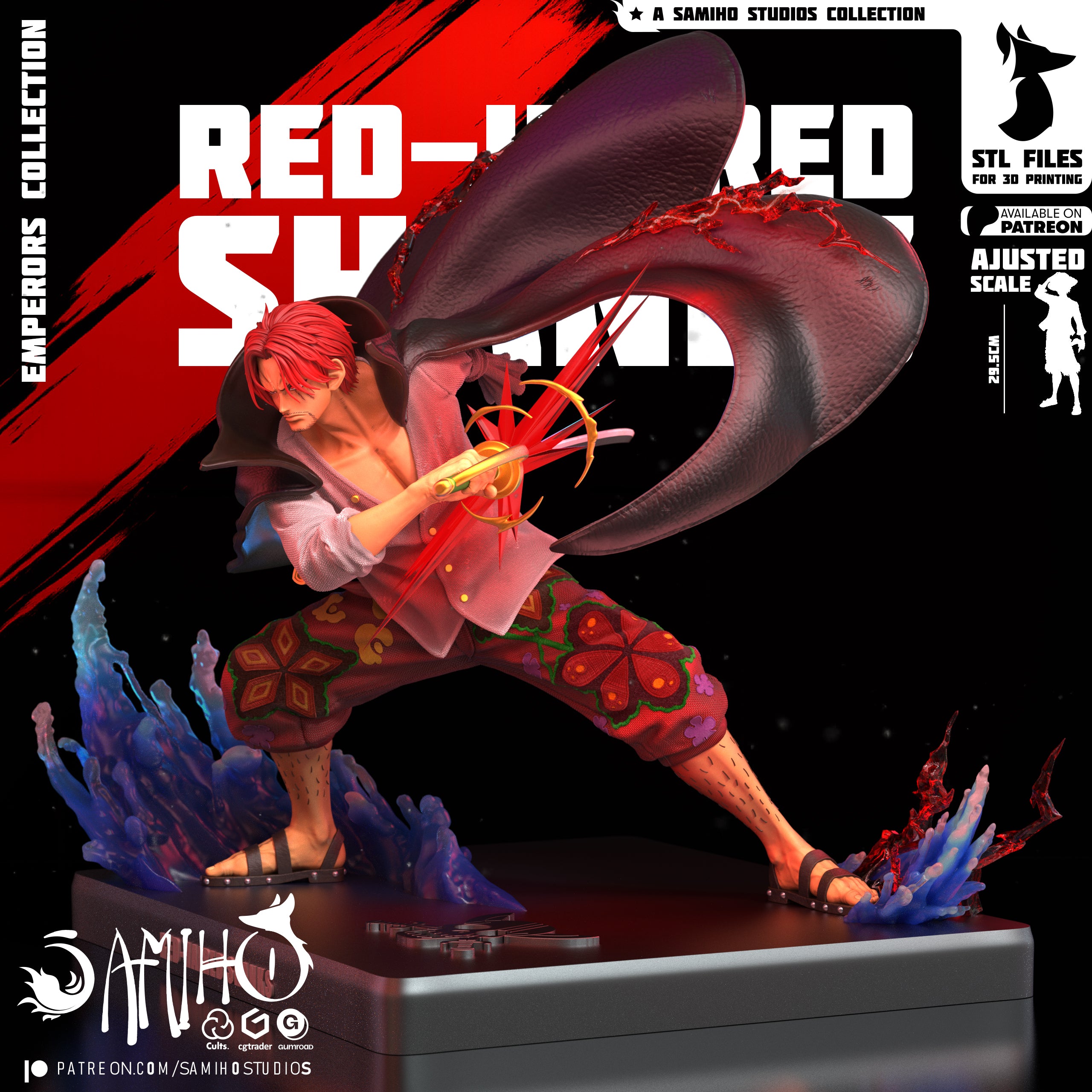 The Red Emperor | Maximum Detailed 12K 3D Printed Figure