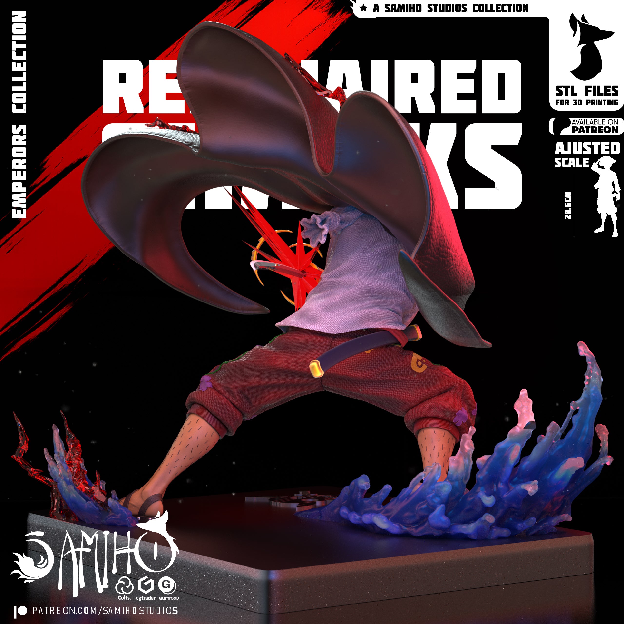 The Red Emperor | Maximum Detailed 12K 3D Printed Figure