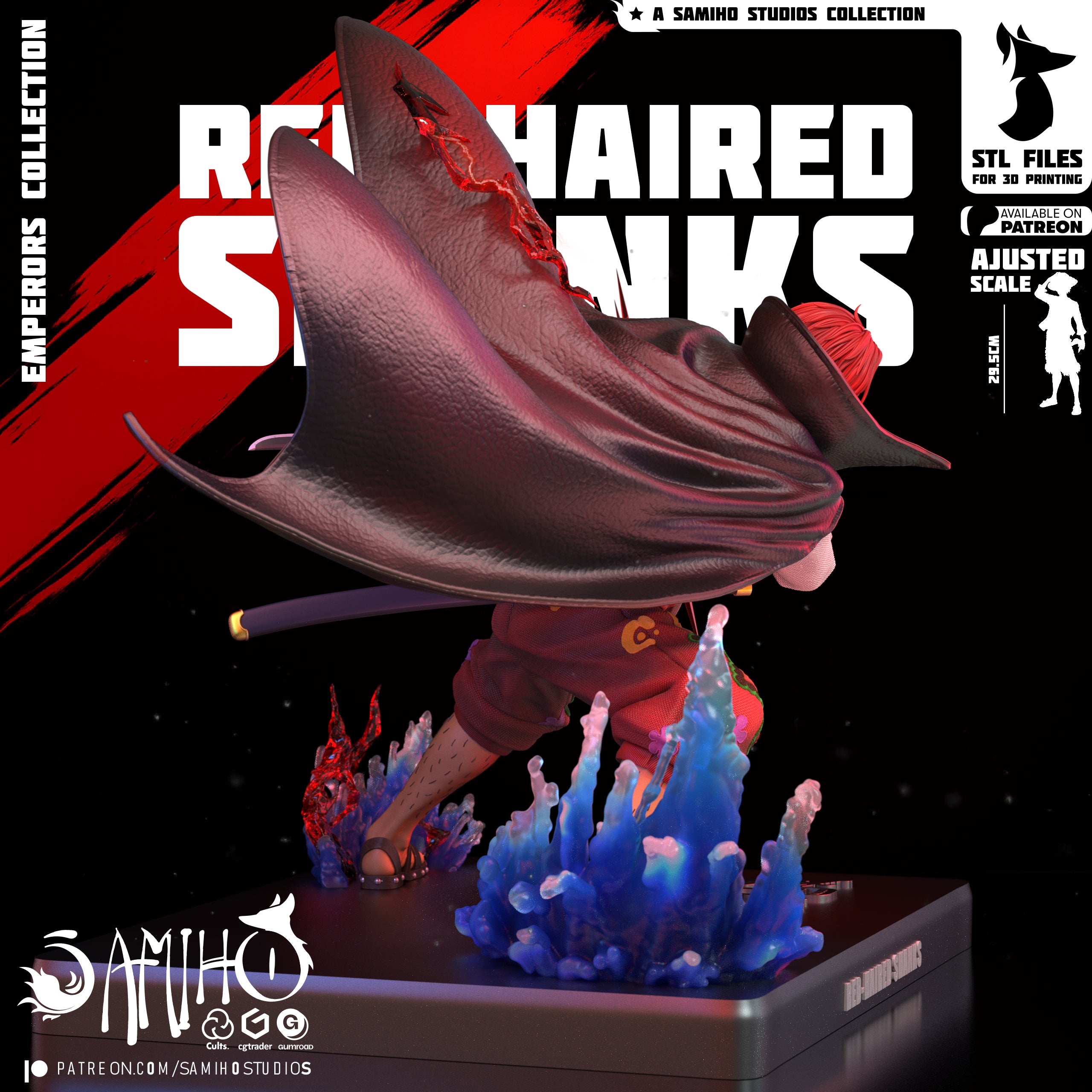 The Red Emperor | Maximum Detailed 12K 3D Printed Figure