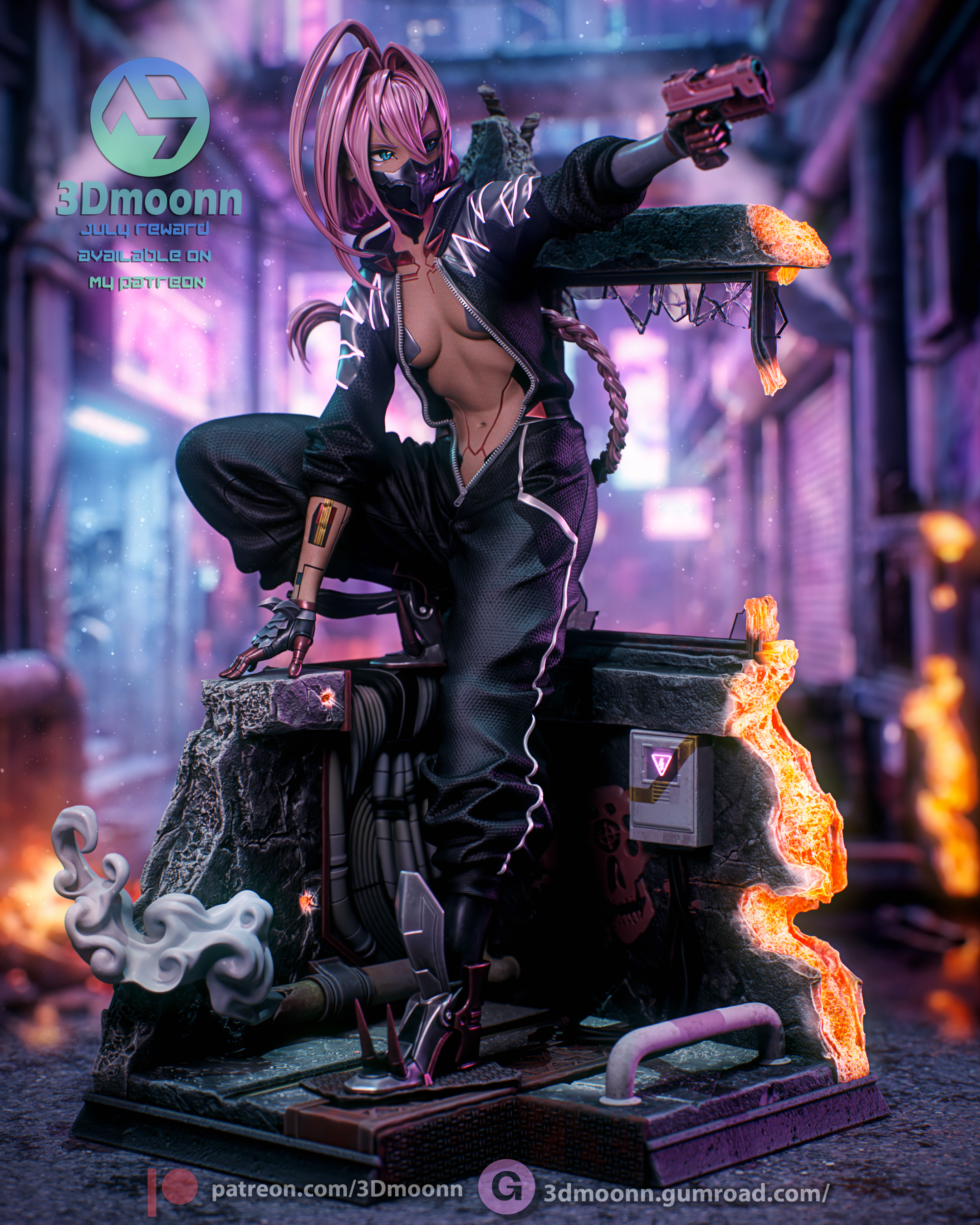 The Neon Merc Statue