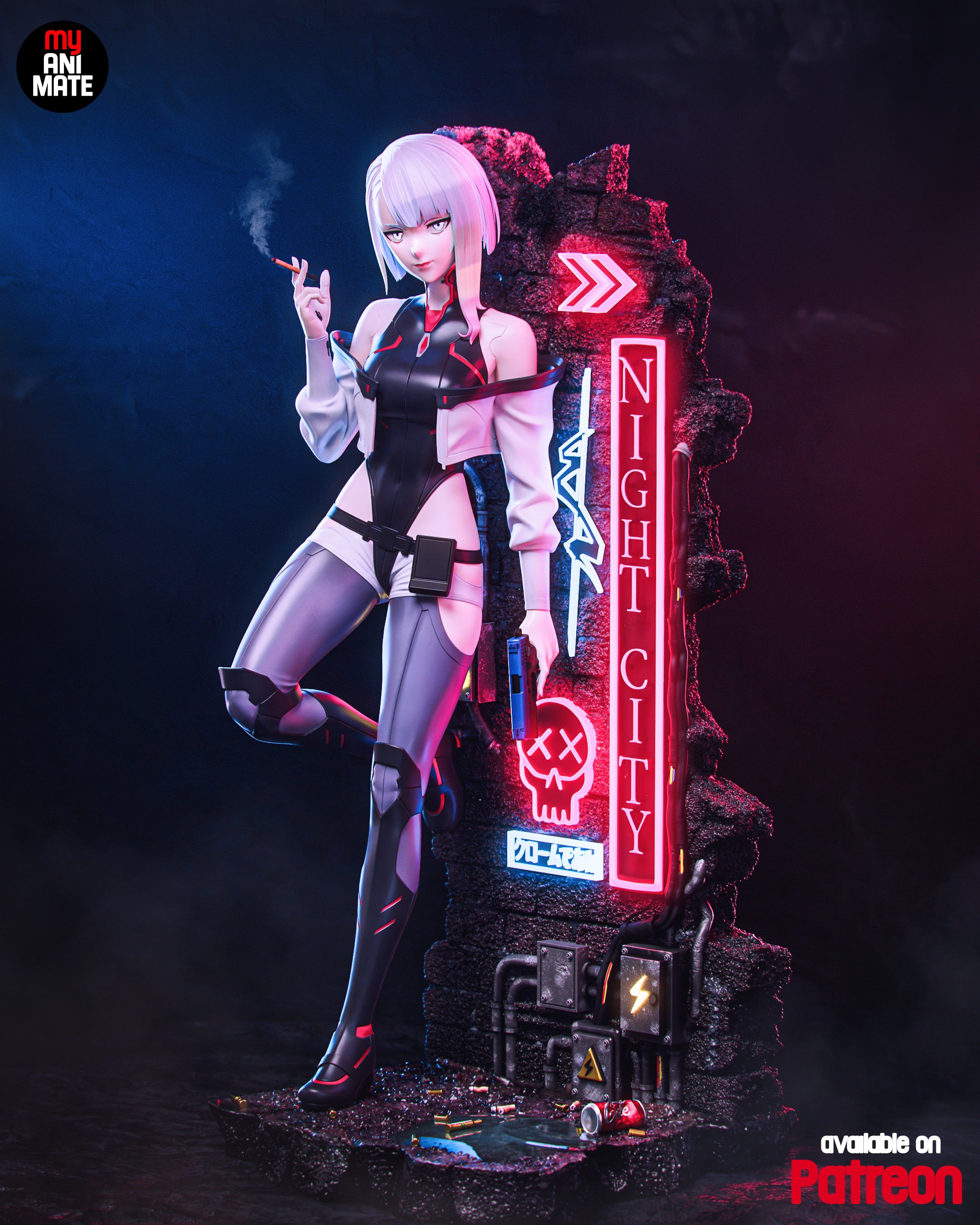 Moon-Dreaming Netrunner Statue