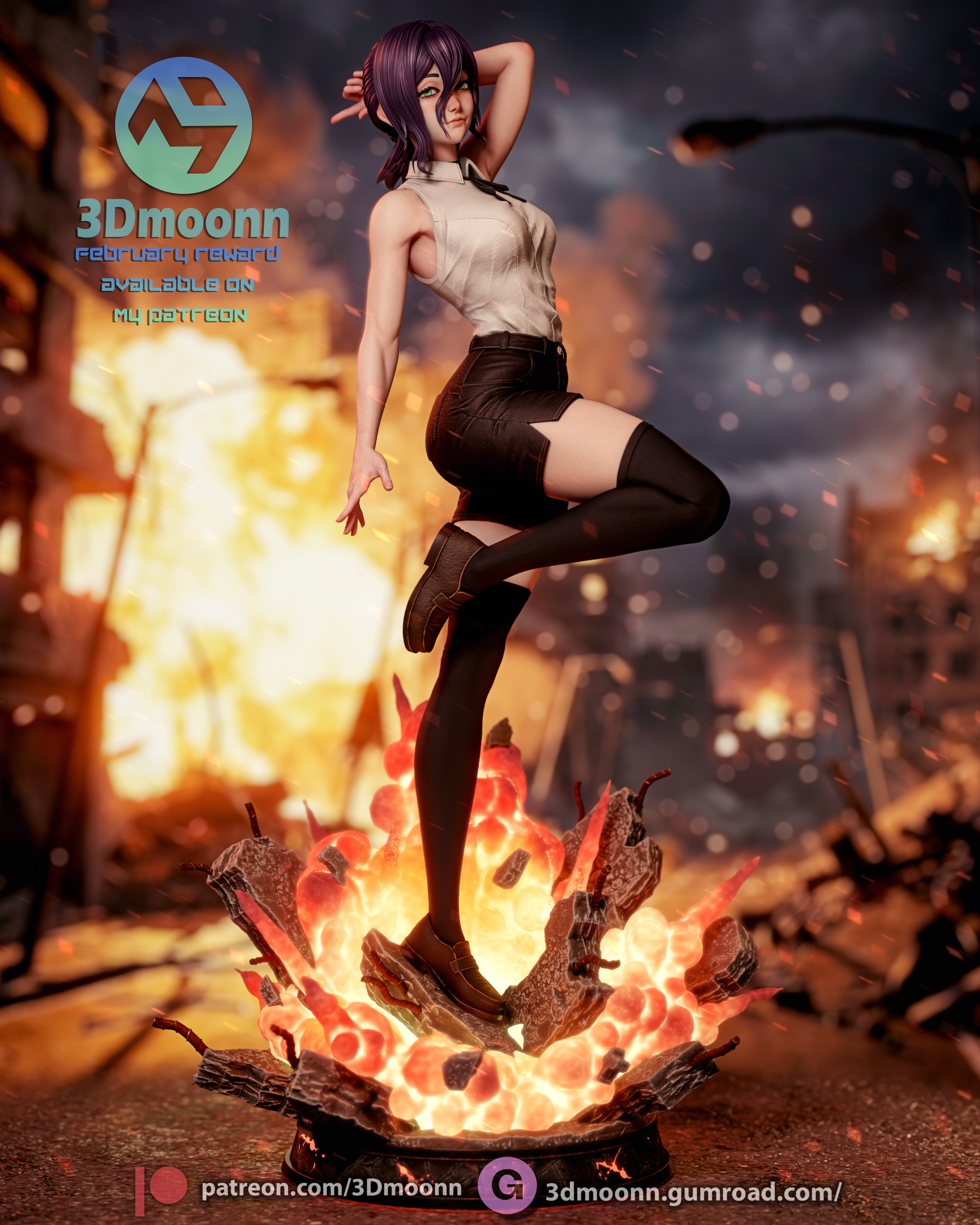 The Bomb Girl | Maximum Detailed 12K 3D printed figure