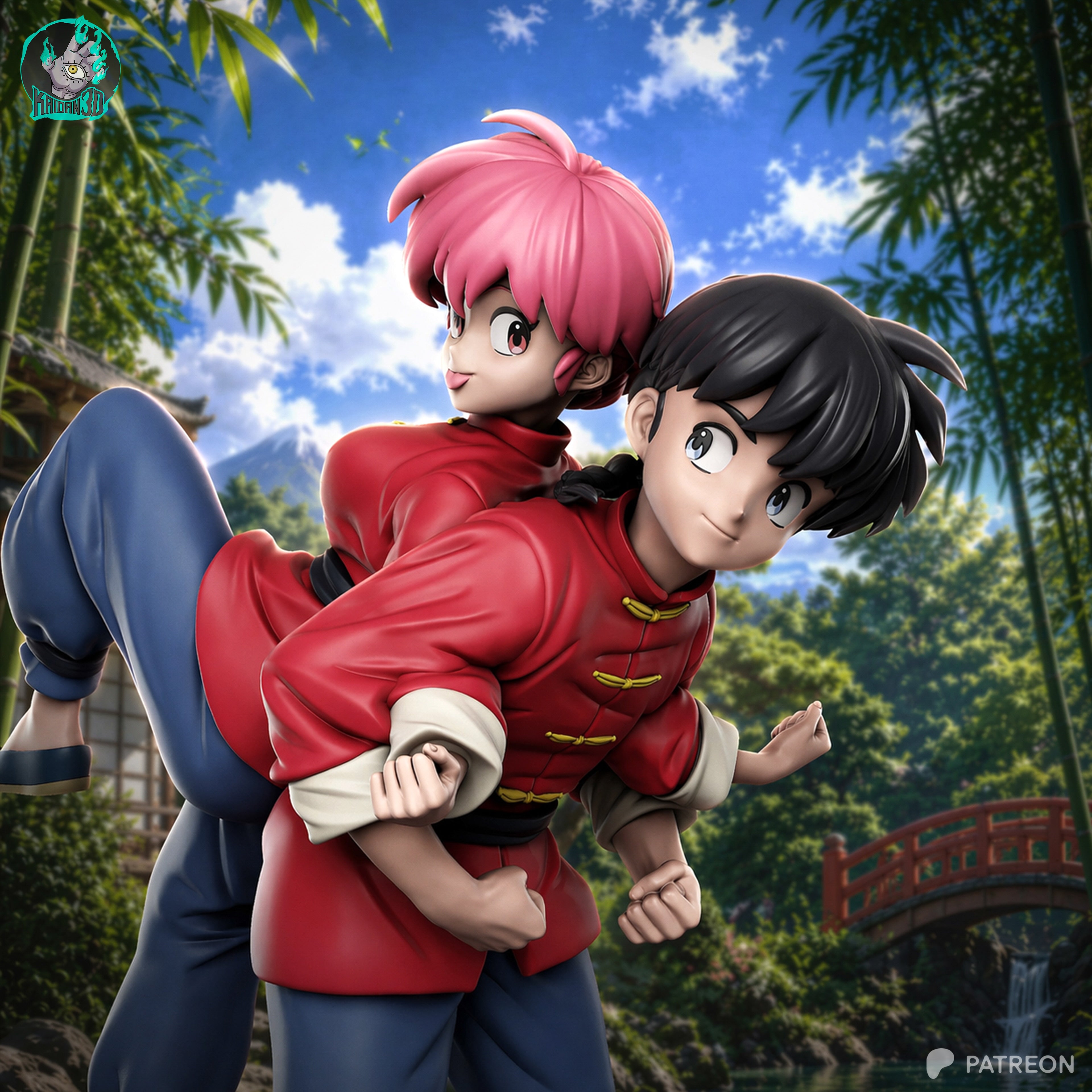 Ranma Saotome Duo Statue