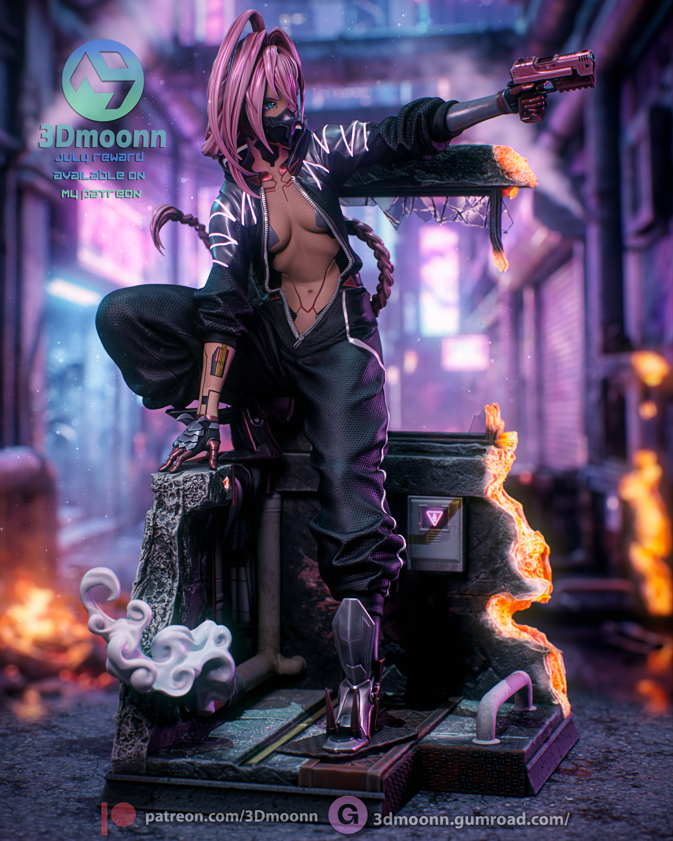 The Neon Merc Statue