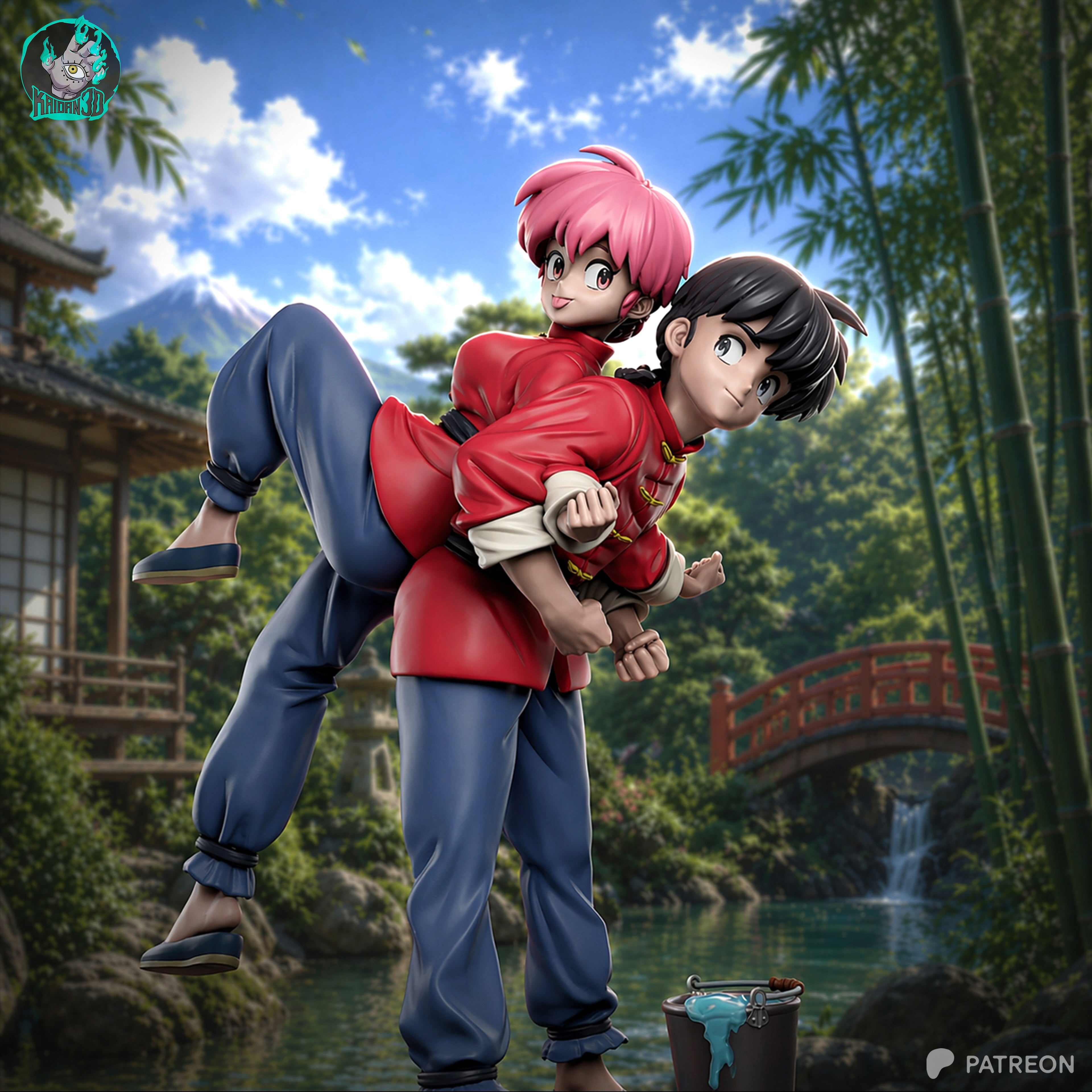 Ranma Saotome Duo Statue