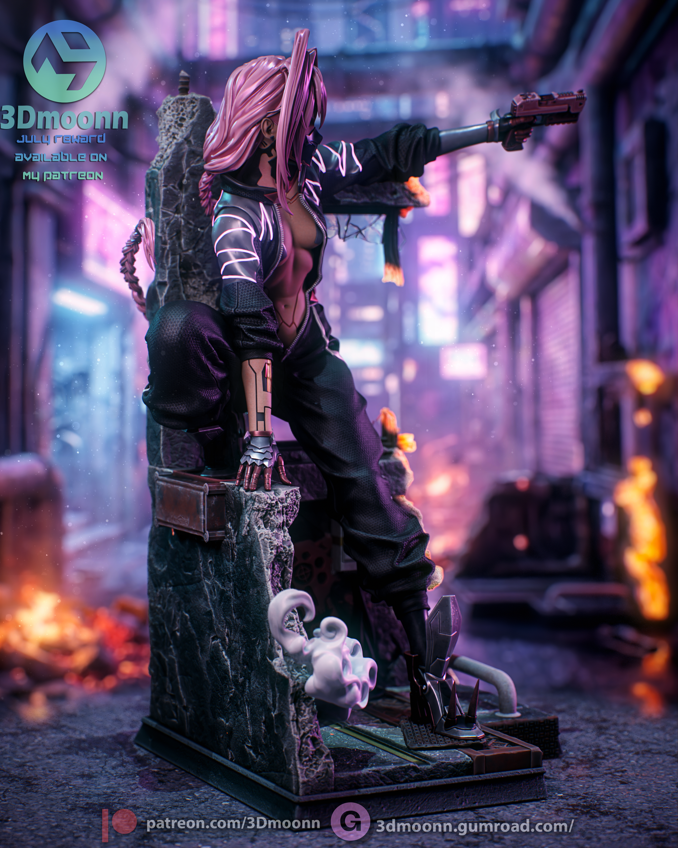 The Neon Merc Statue