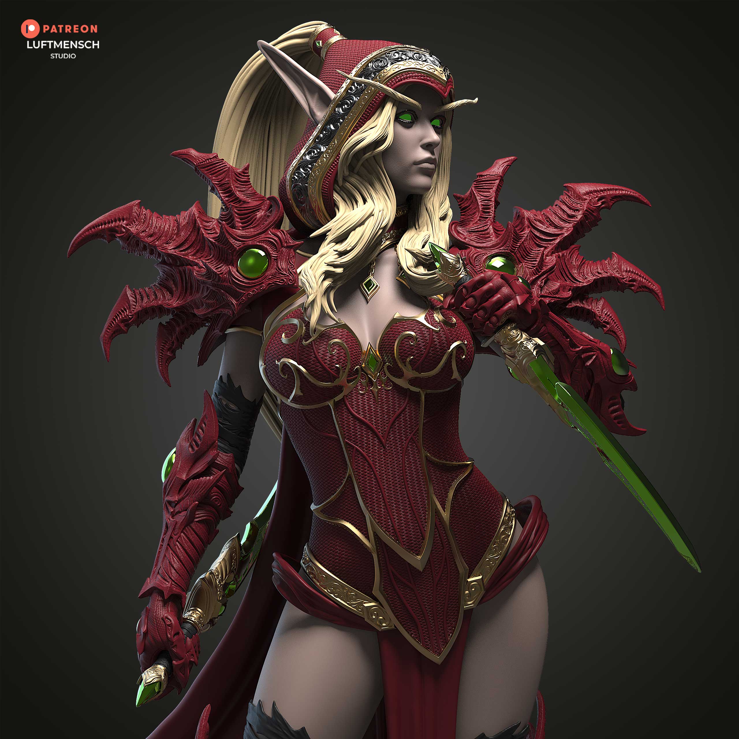 Blood Elf Assassin | Maximum Detailed 12K 3D printed figure