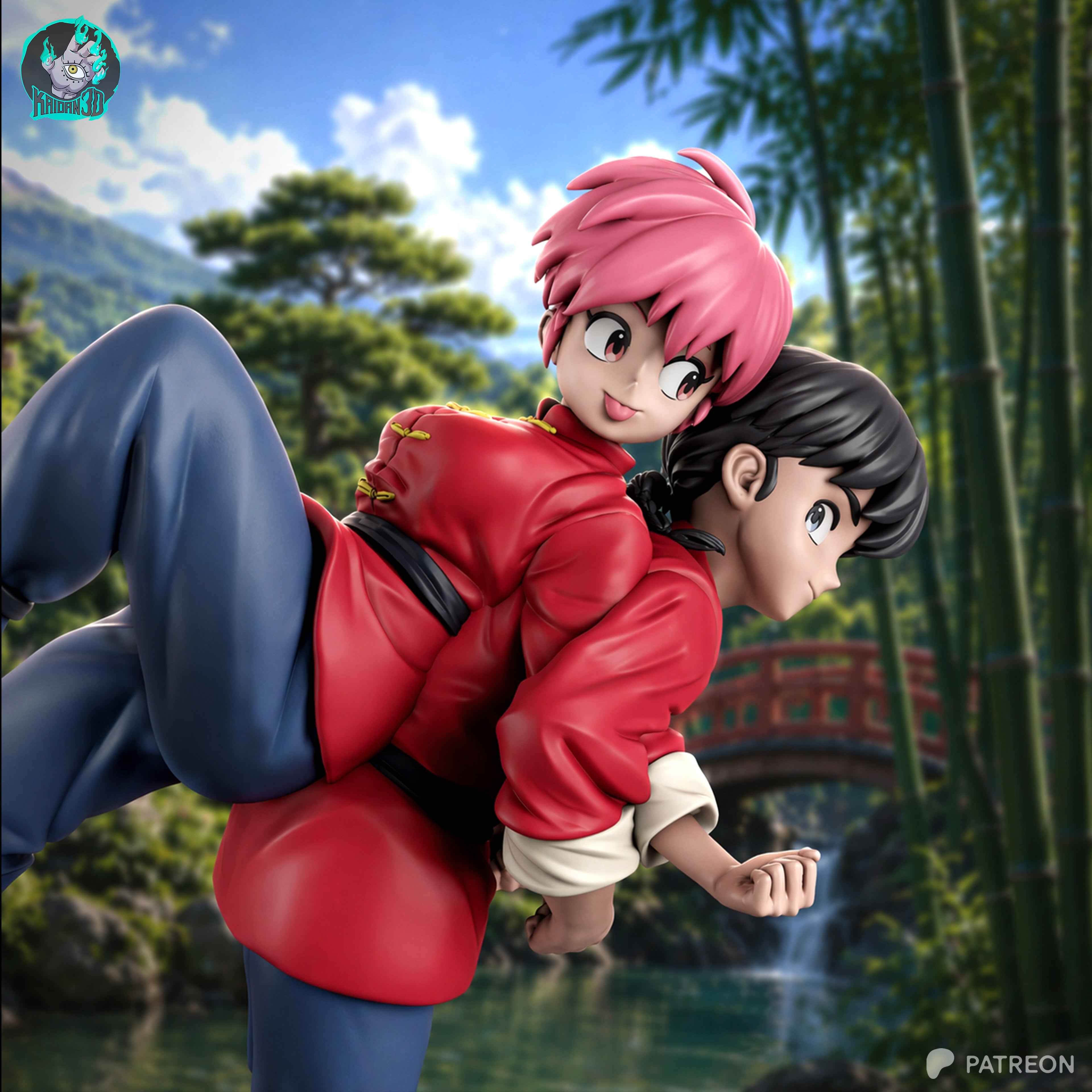 Ranma Saotome Duo Statue