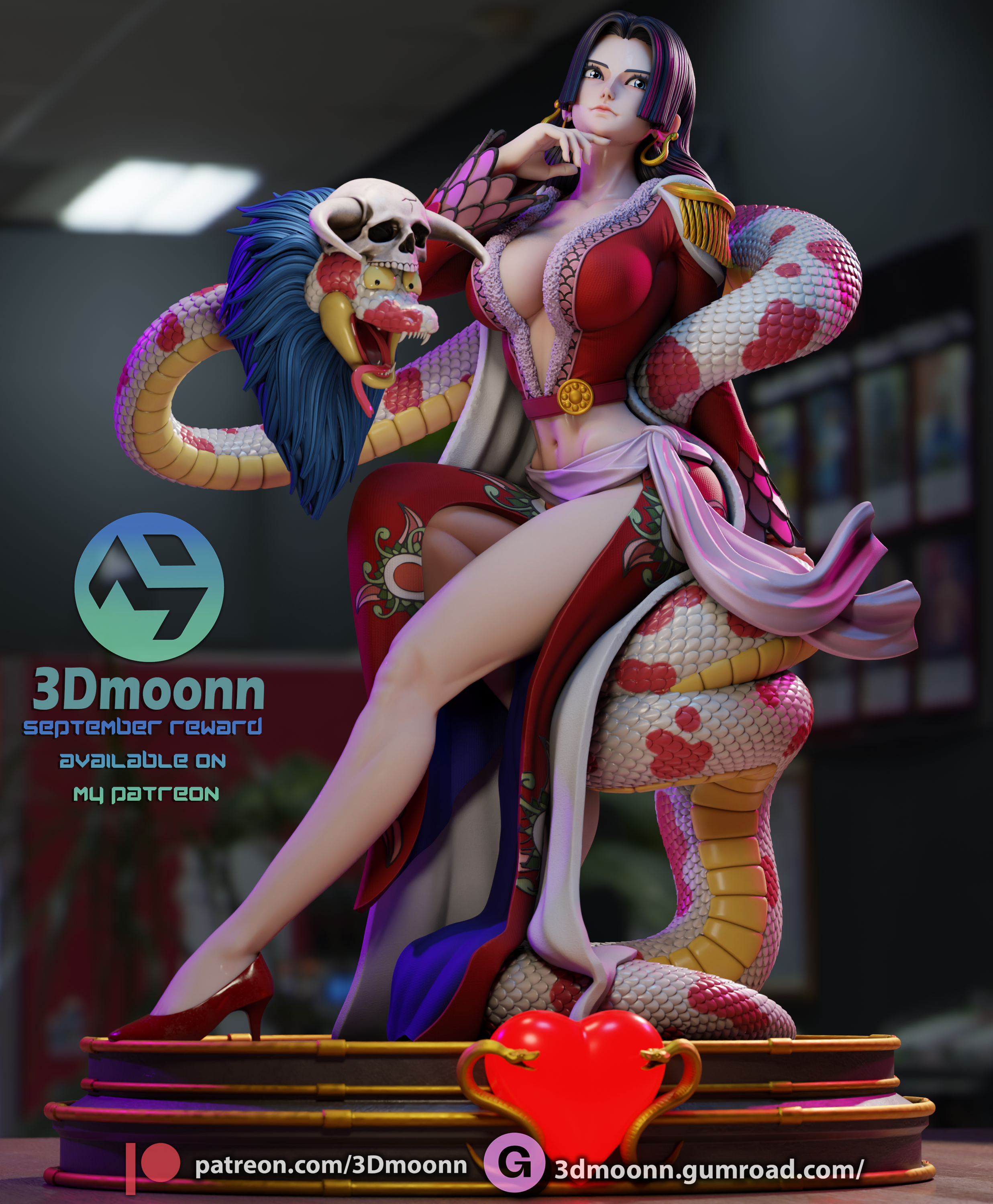 The Snake Princess | Maximum Detailed 12K 3D printed figure