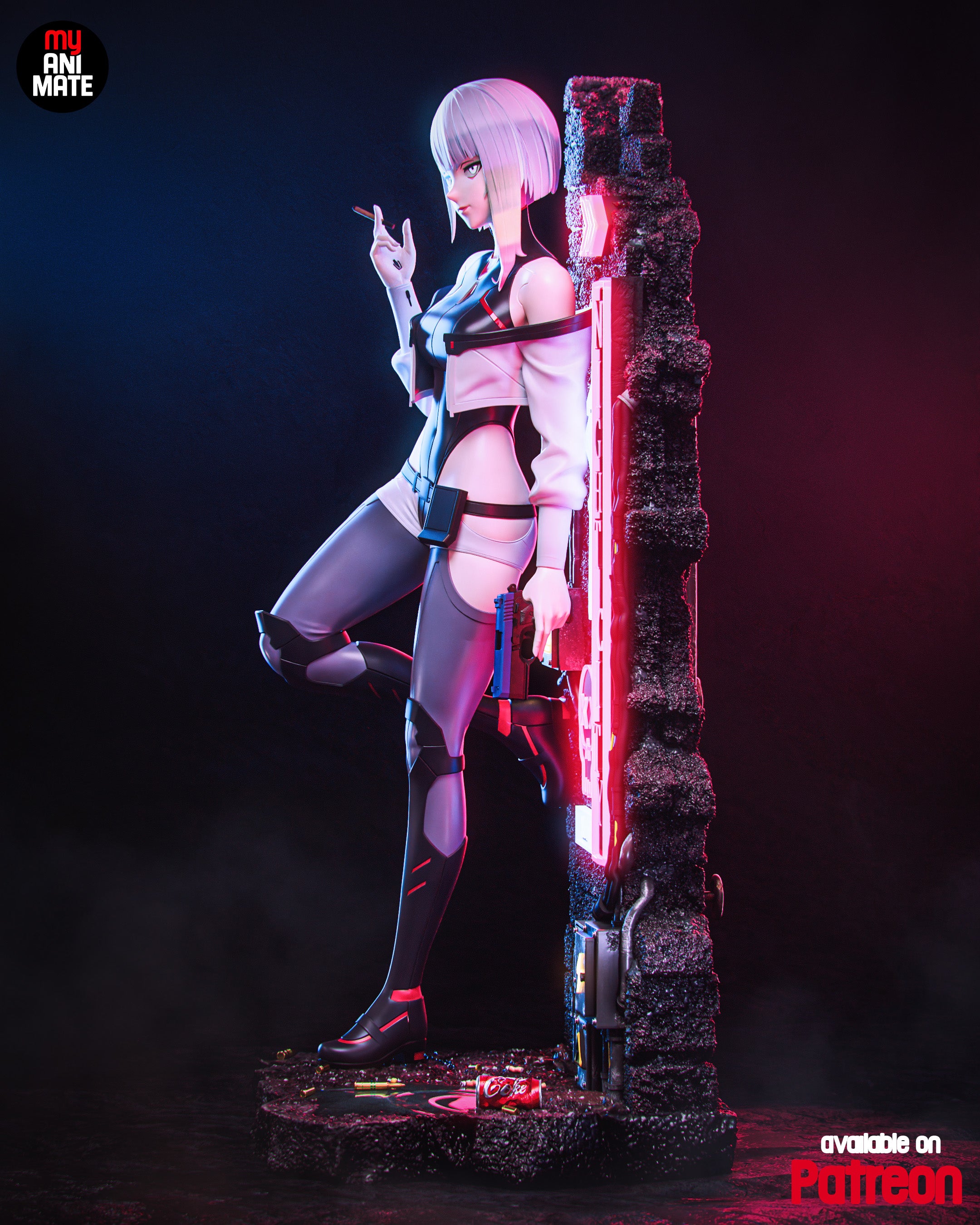 Moon-Dreaming Netrunner Statue