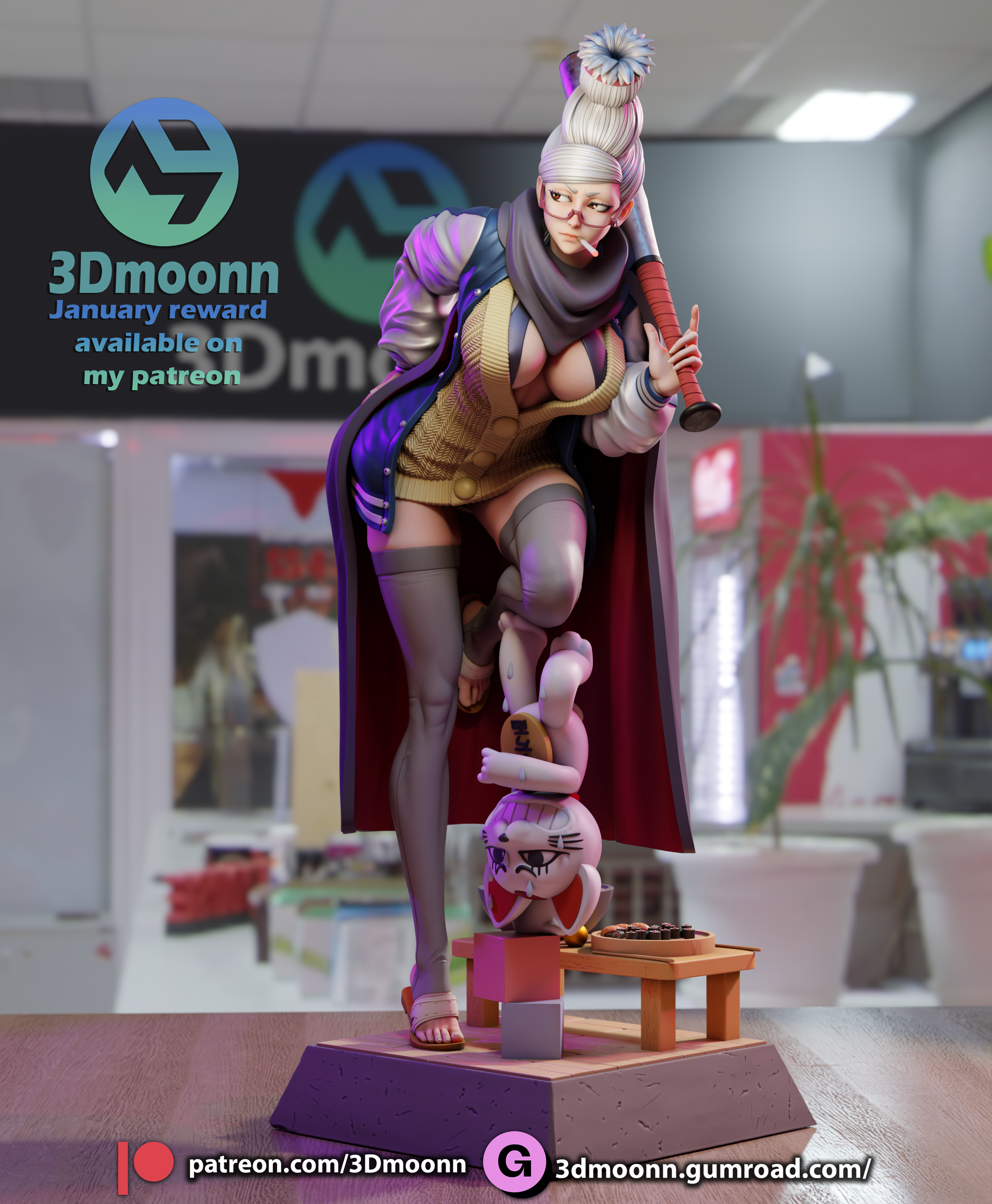 The Rebel Granny | Maximum Detailed 12K 3D printed figure