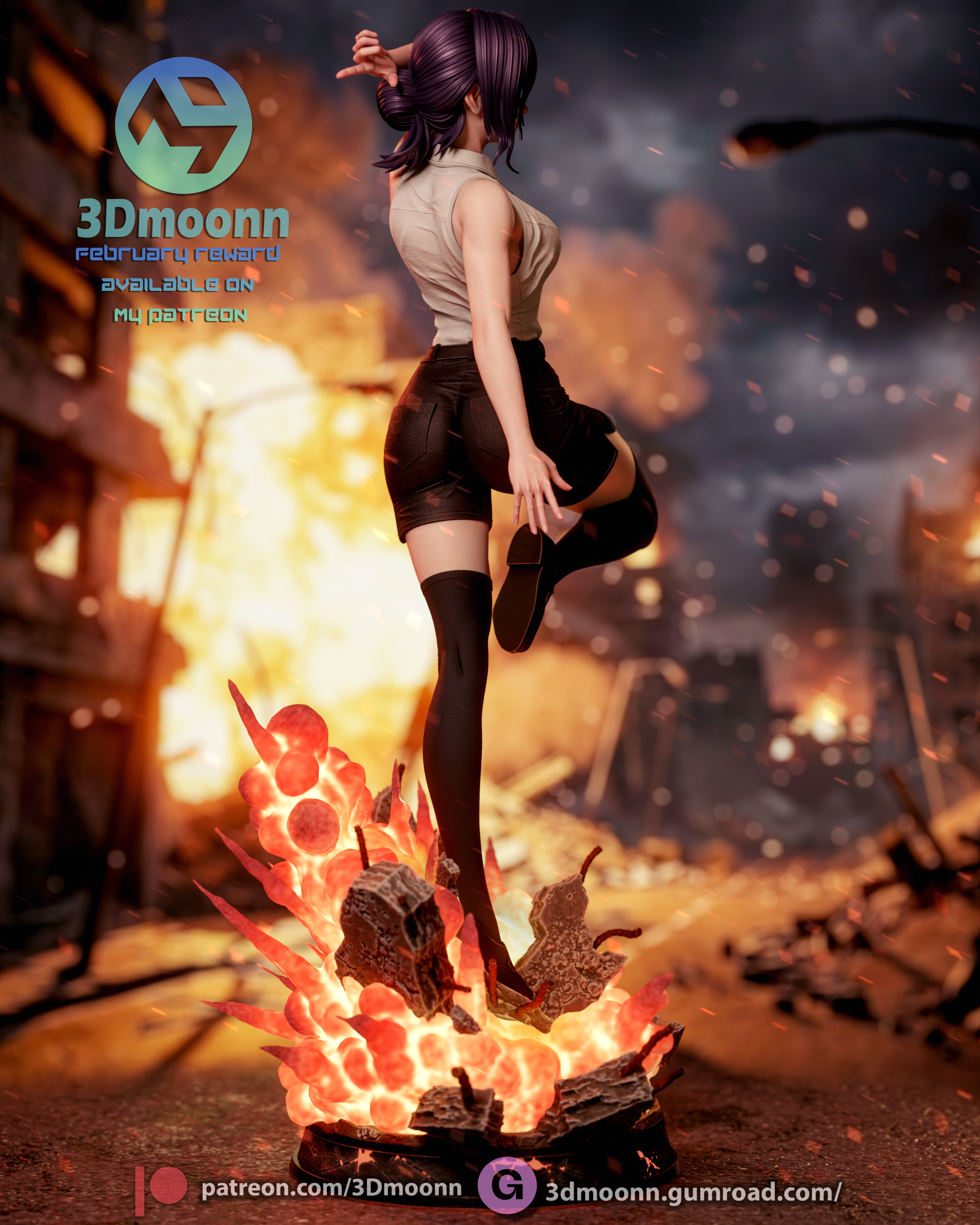 The Bomb Girl | Maximum Detailed 12K 3D printed figure