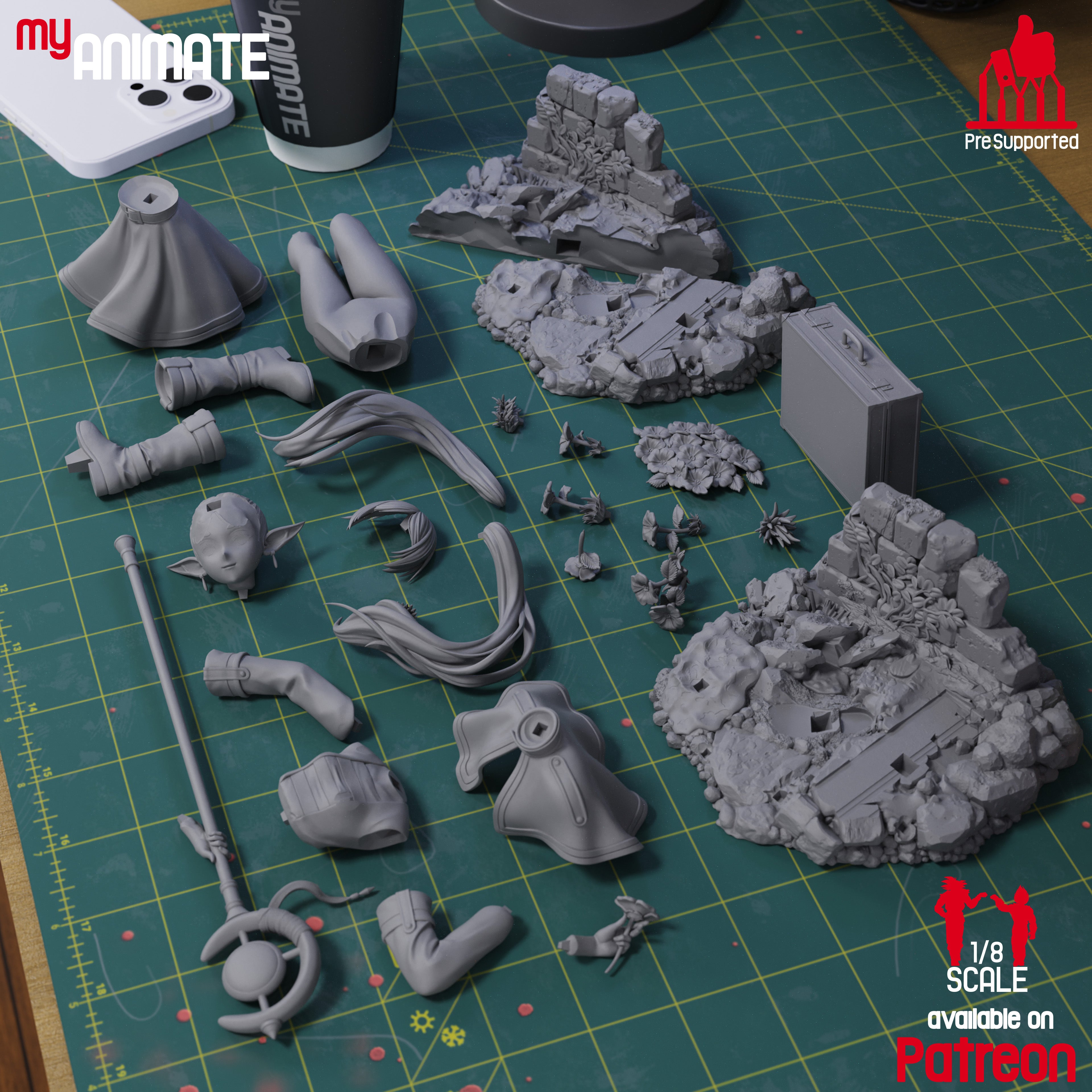 Ancient Elven Mage | Maximum Detailed 12K 3D printed figure