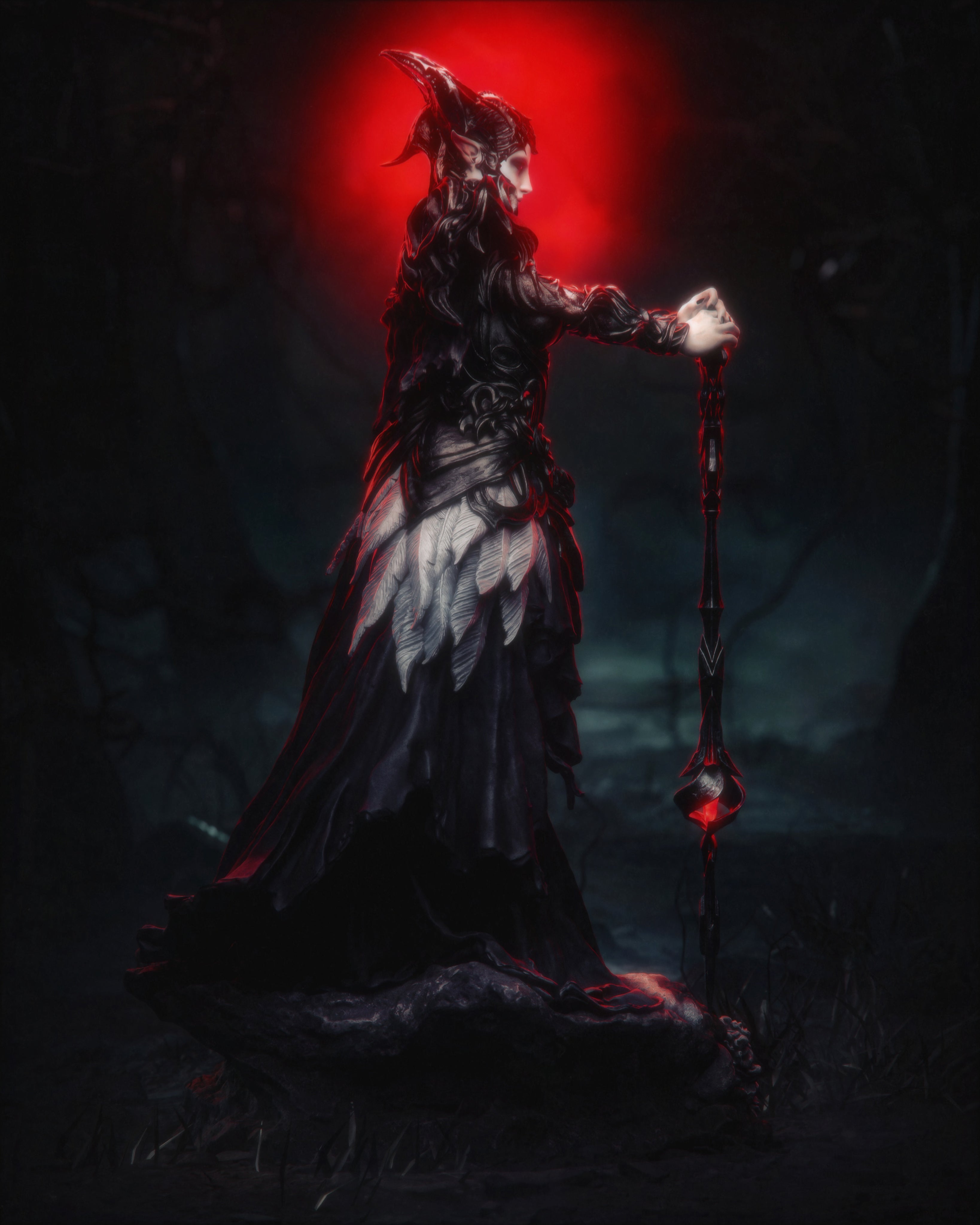 The Ashen Queen | Maximum Detailed 12K 3D printed figure