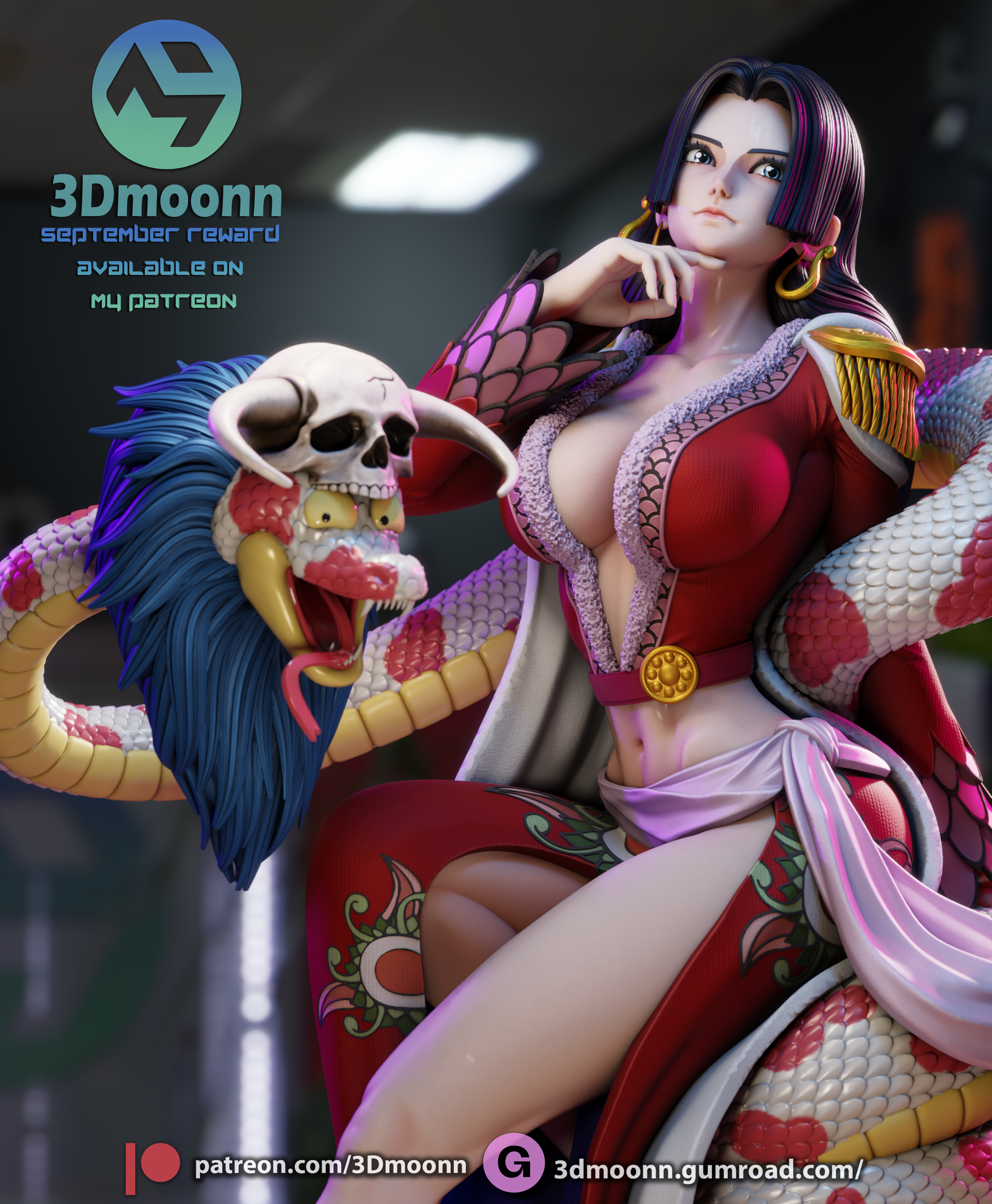 The Snake Princess | Maximum Detailed 12K 3D printed figure