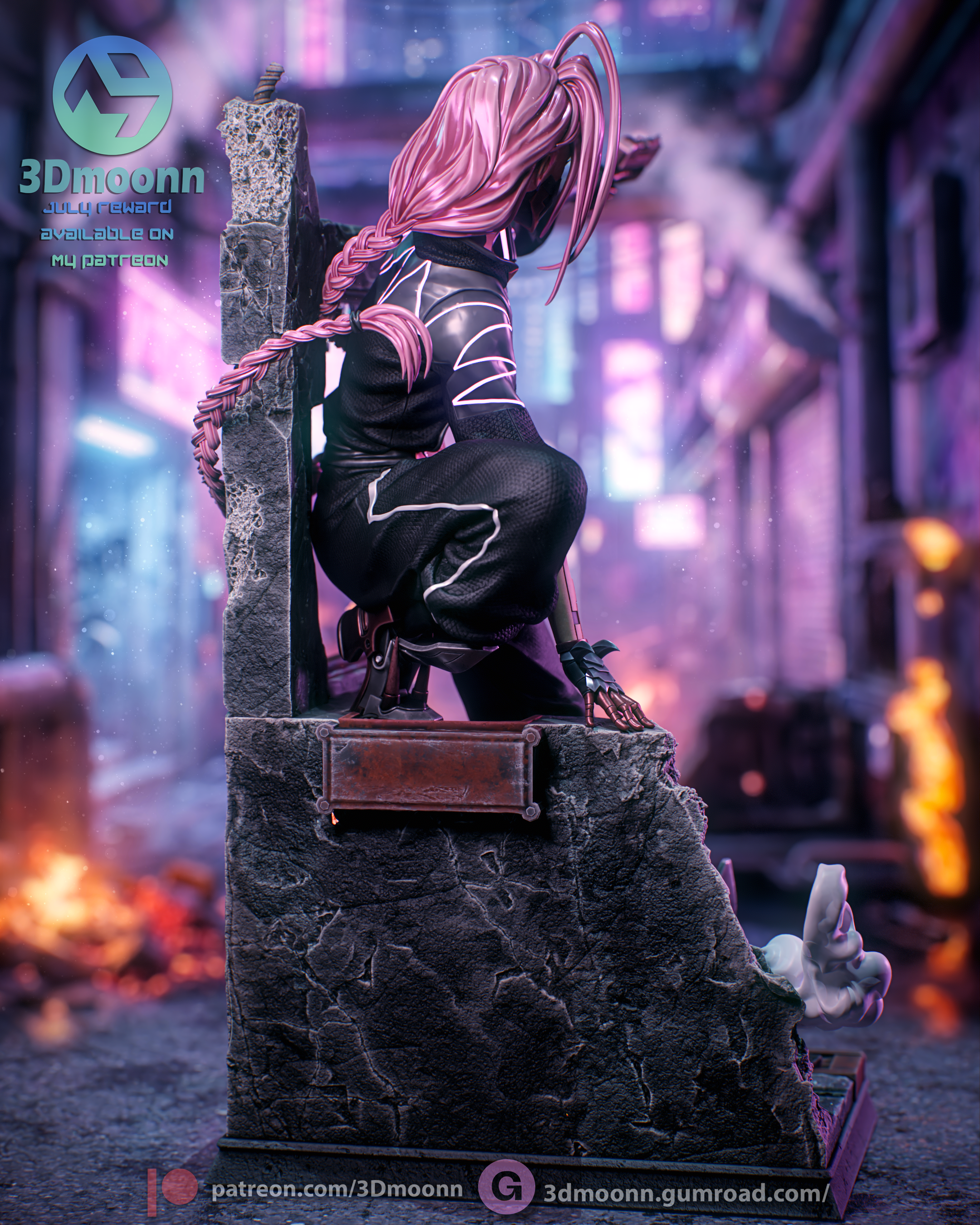 The Neon Merc Statue