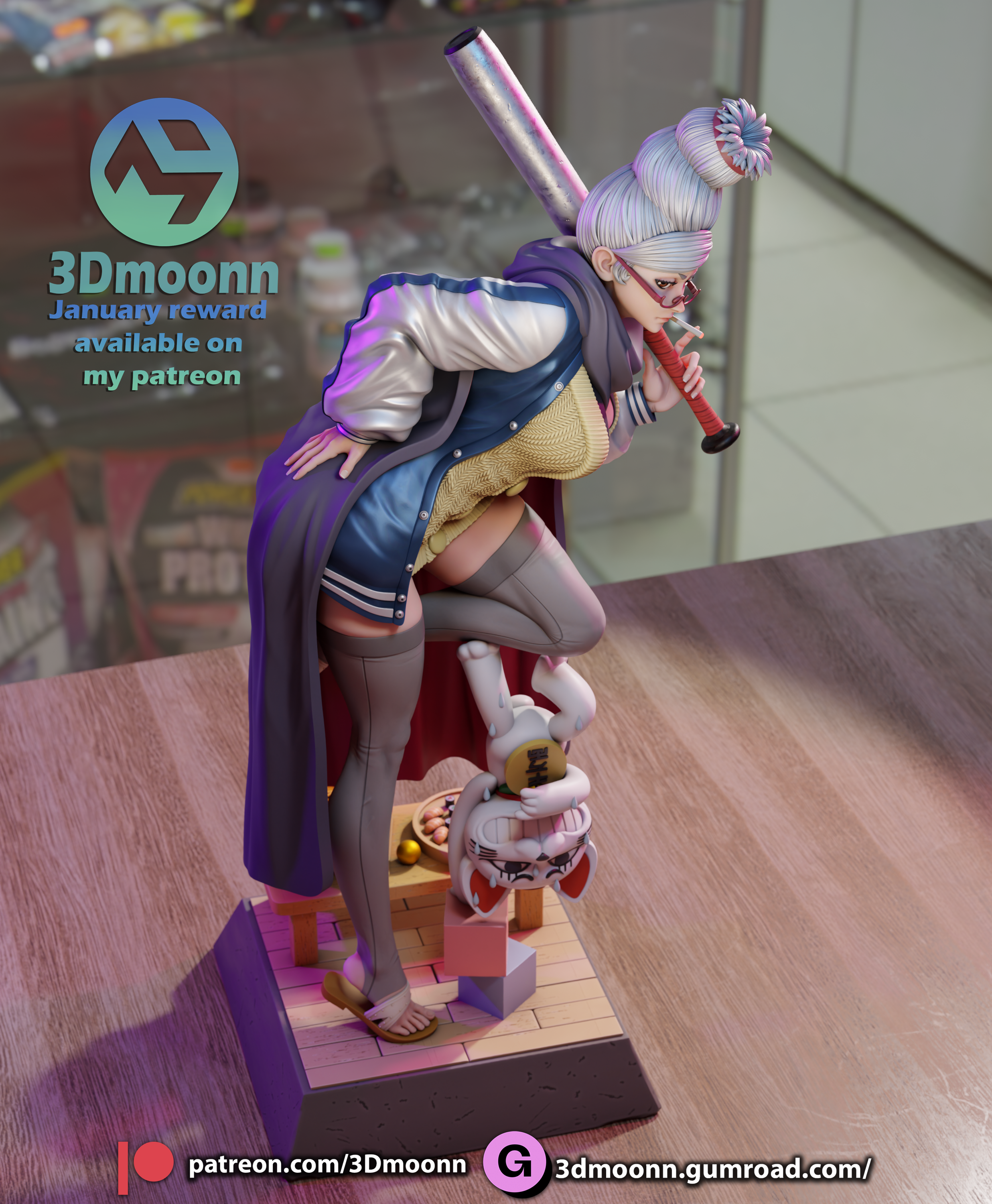 The Rebel Granny | Maximum Detailed 12K 3D printed figure