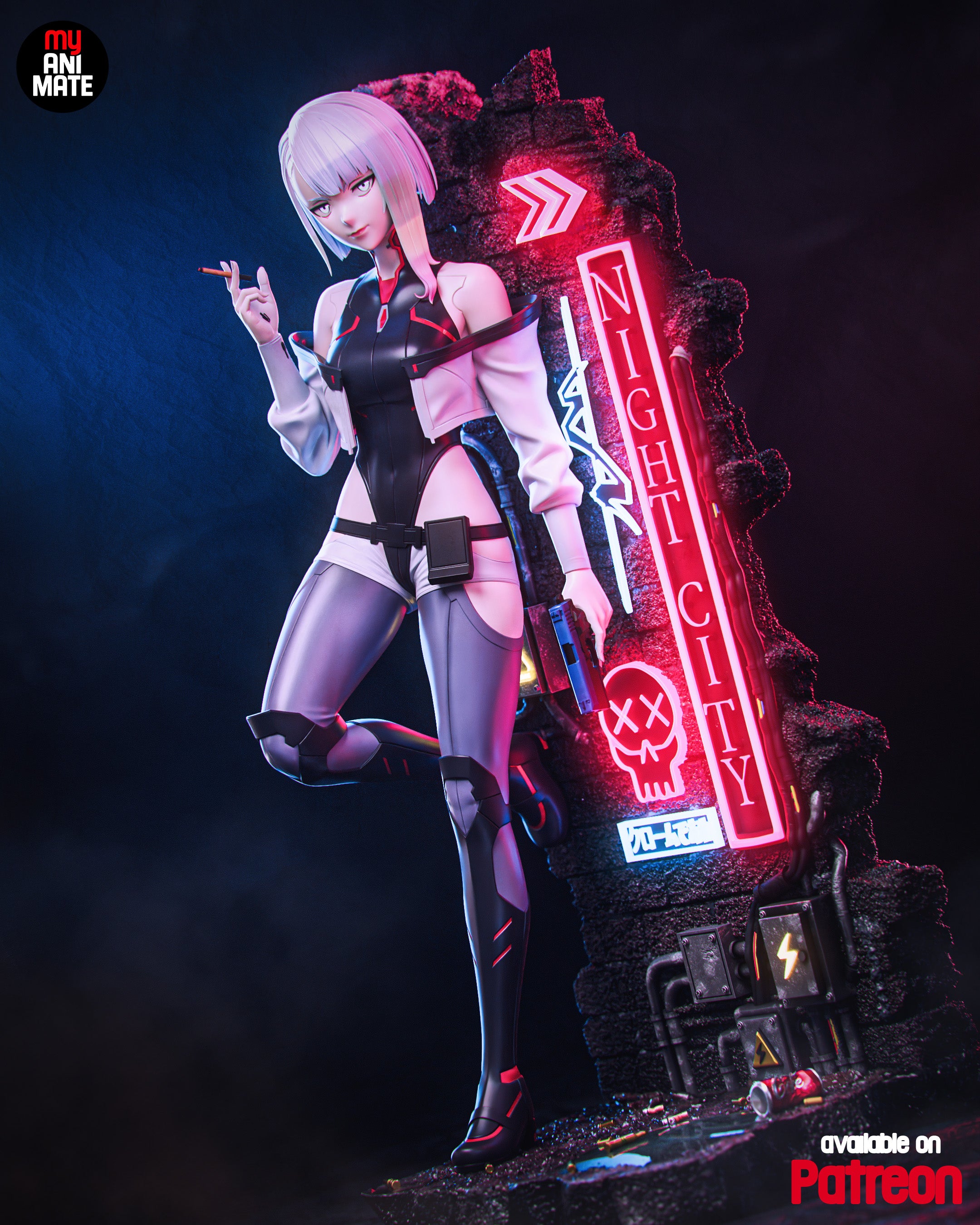 Moon-Dreaming Netrunner Statue