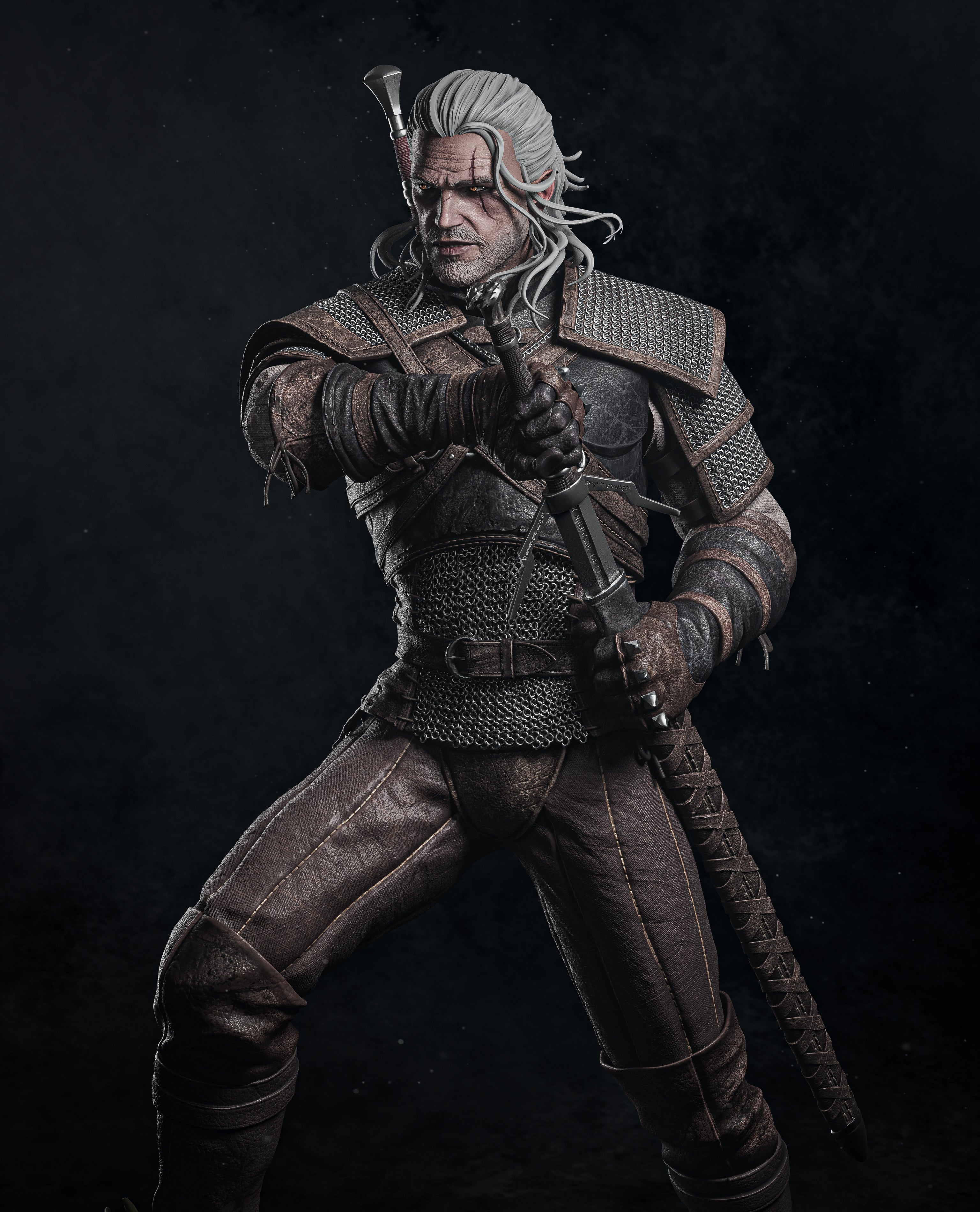 The White Wolf | Maximum Detailed 12K 3D printed figure