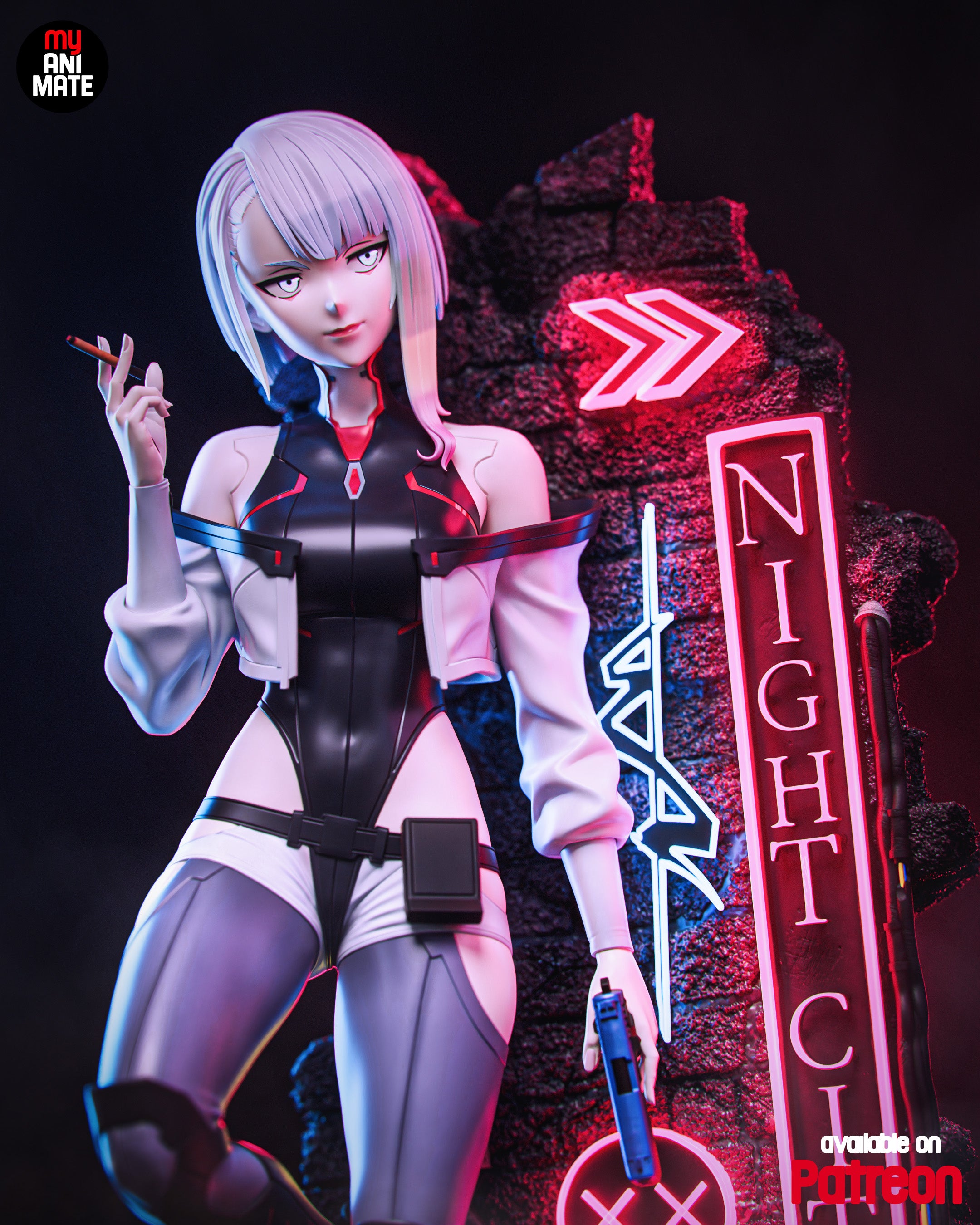 Moon-Dreaming Netrunner Statue