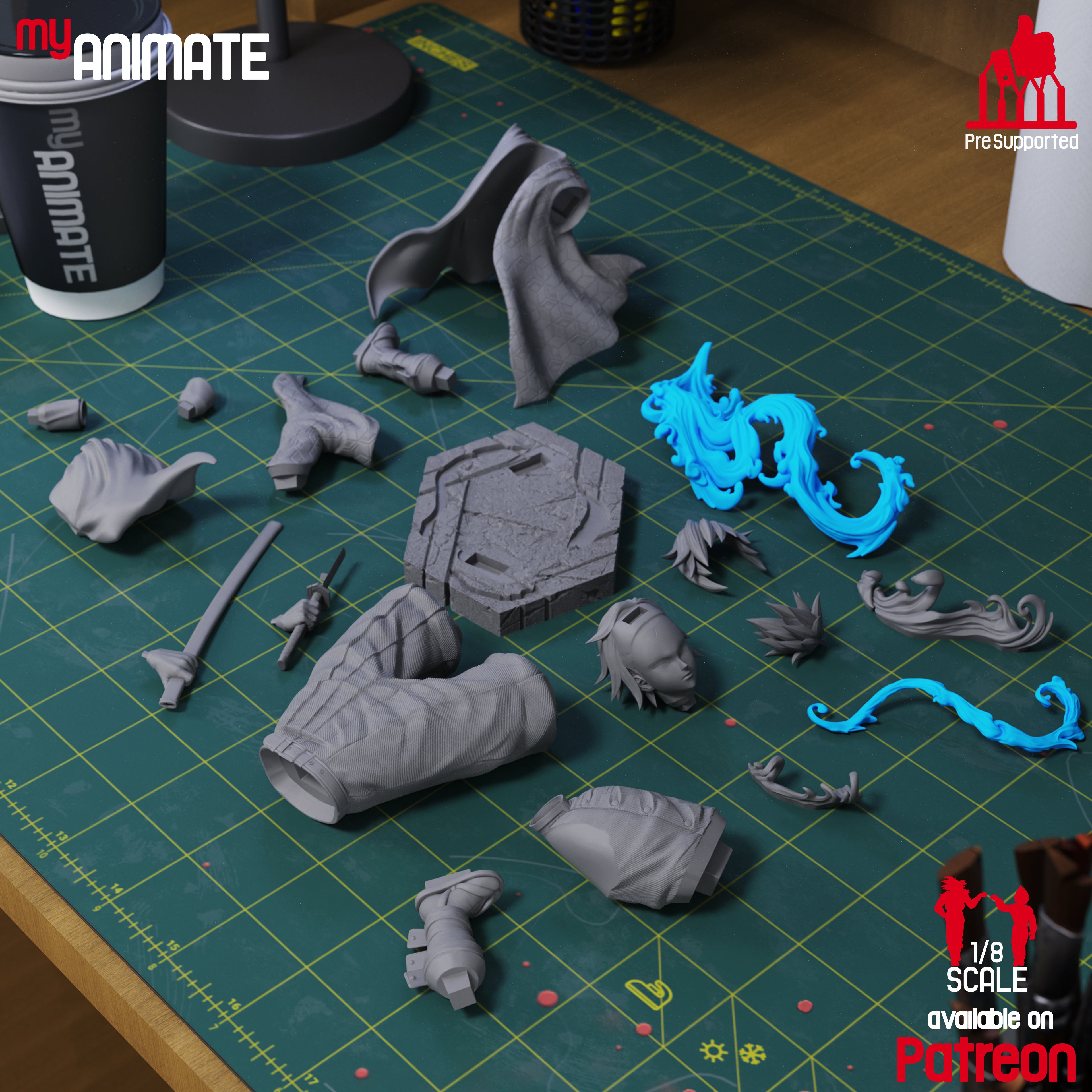 The Water Pillar | Maximum Detailed 12K 3D Printed Figure