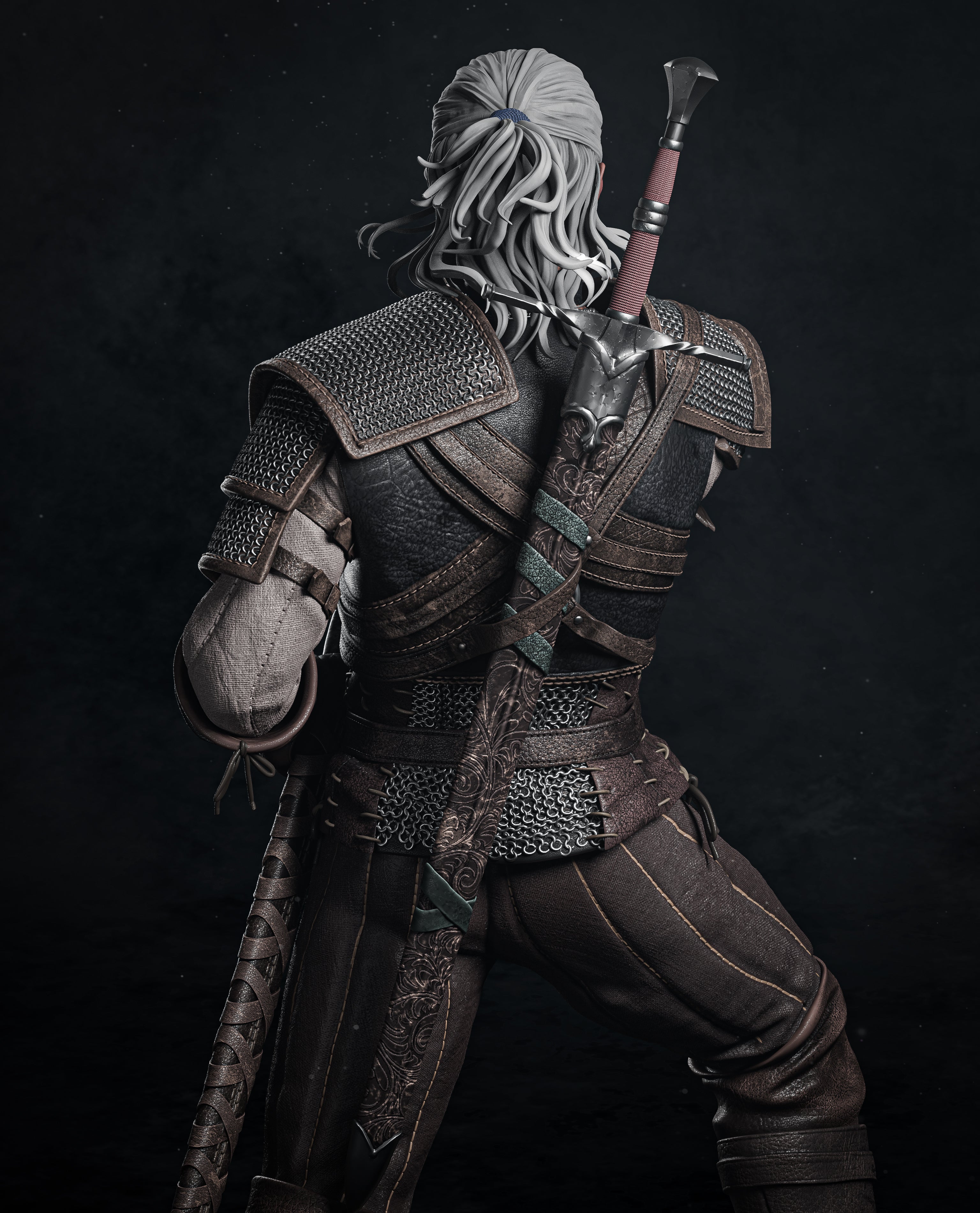 The White Wolf | Maximum Detailed 12K 3D printed figure