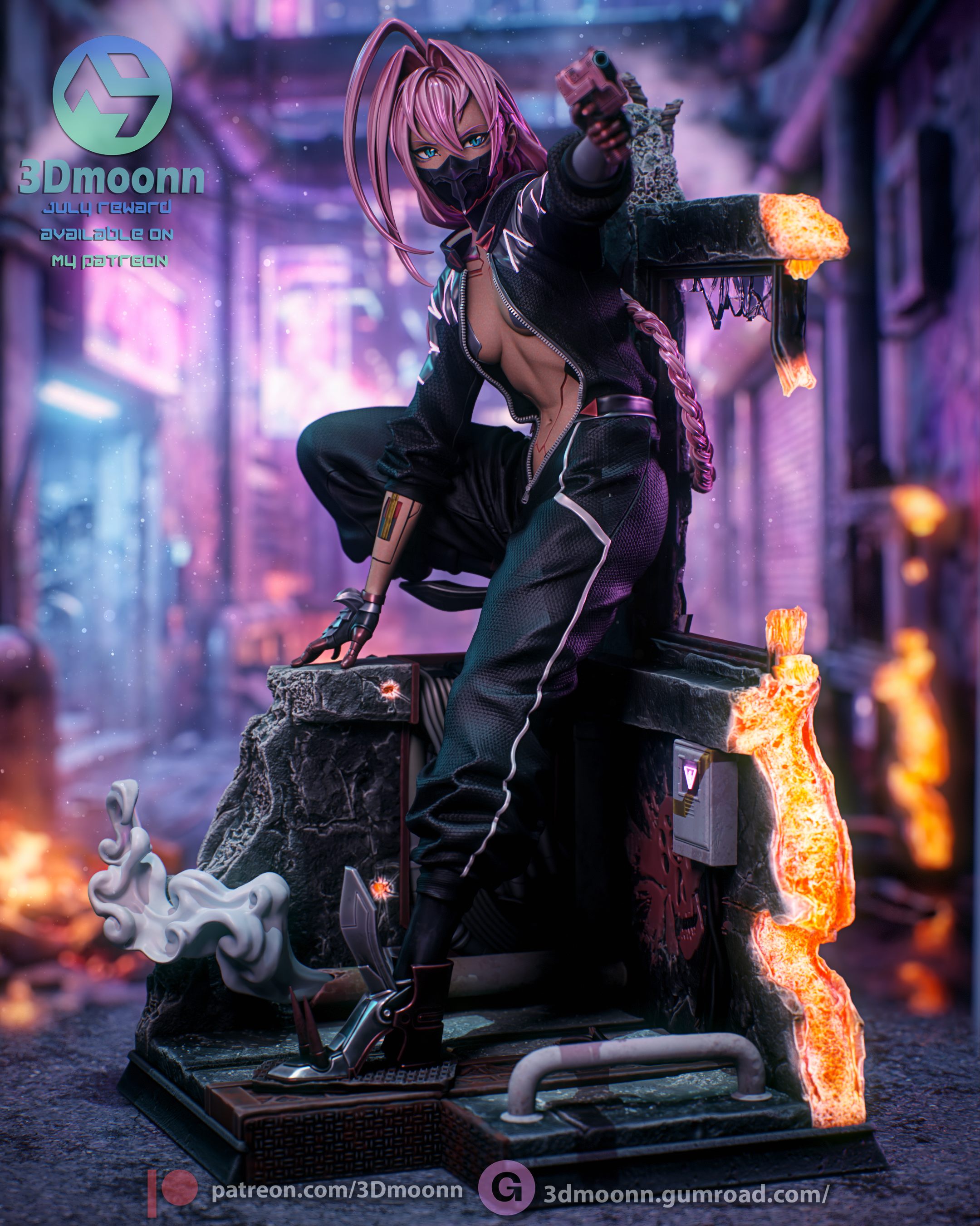 The Neon Merc Statue
