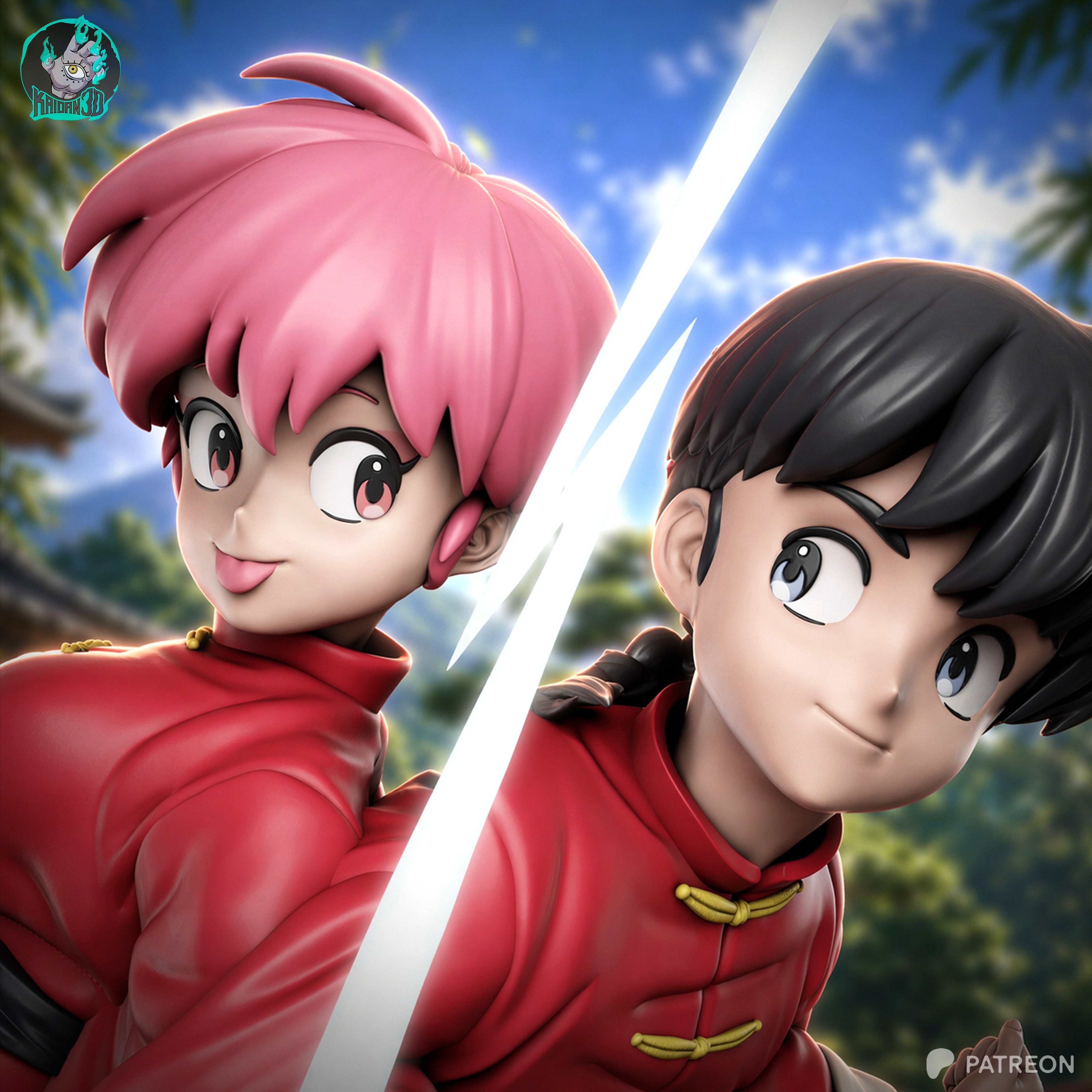 Ranma Saotome Duo Statue