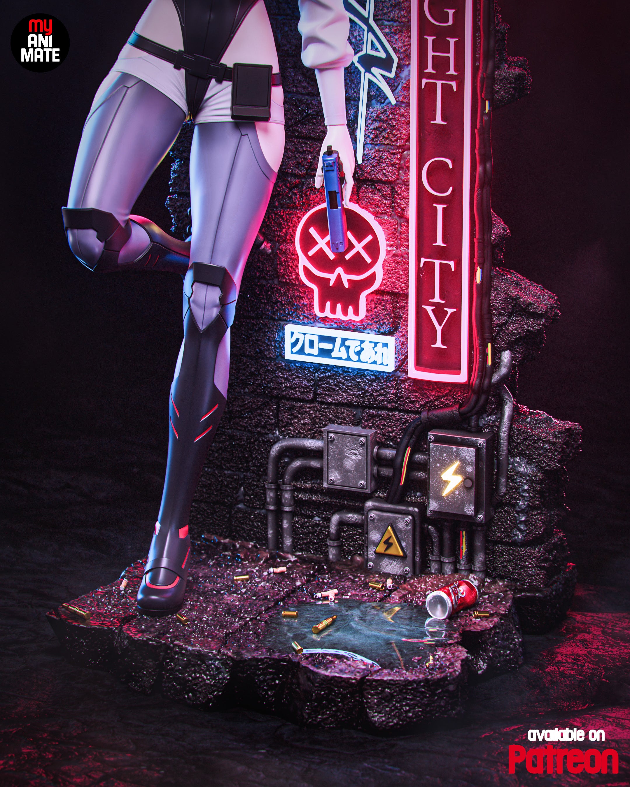 Moon-Dreaming Netrunner Statue