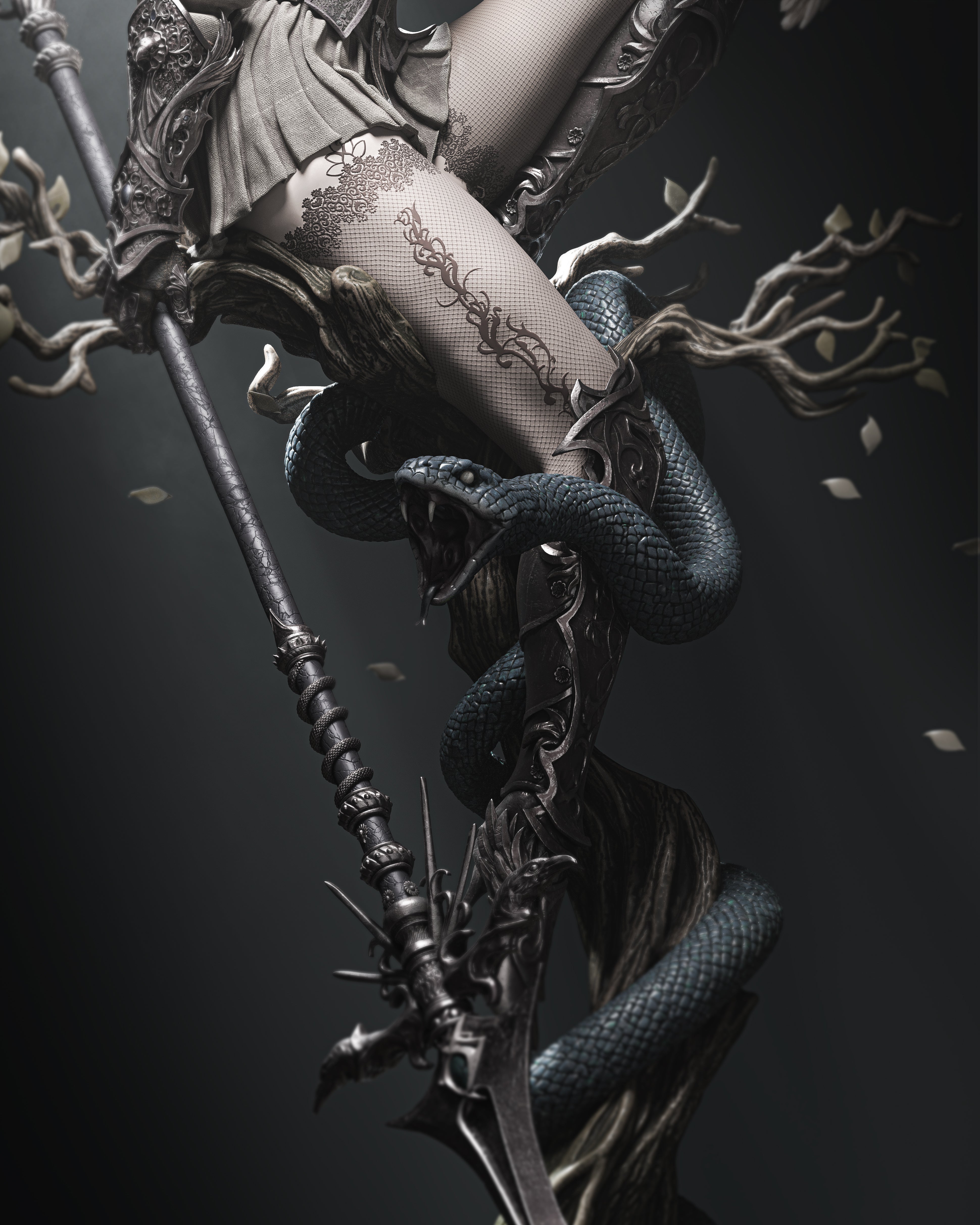 The Crow Queen | Maximum Detailed 12K 3D printed figure