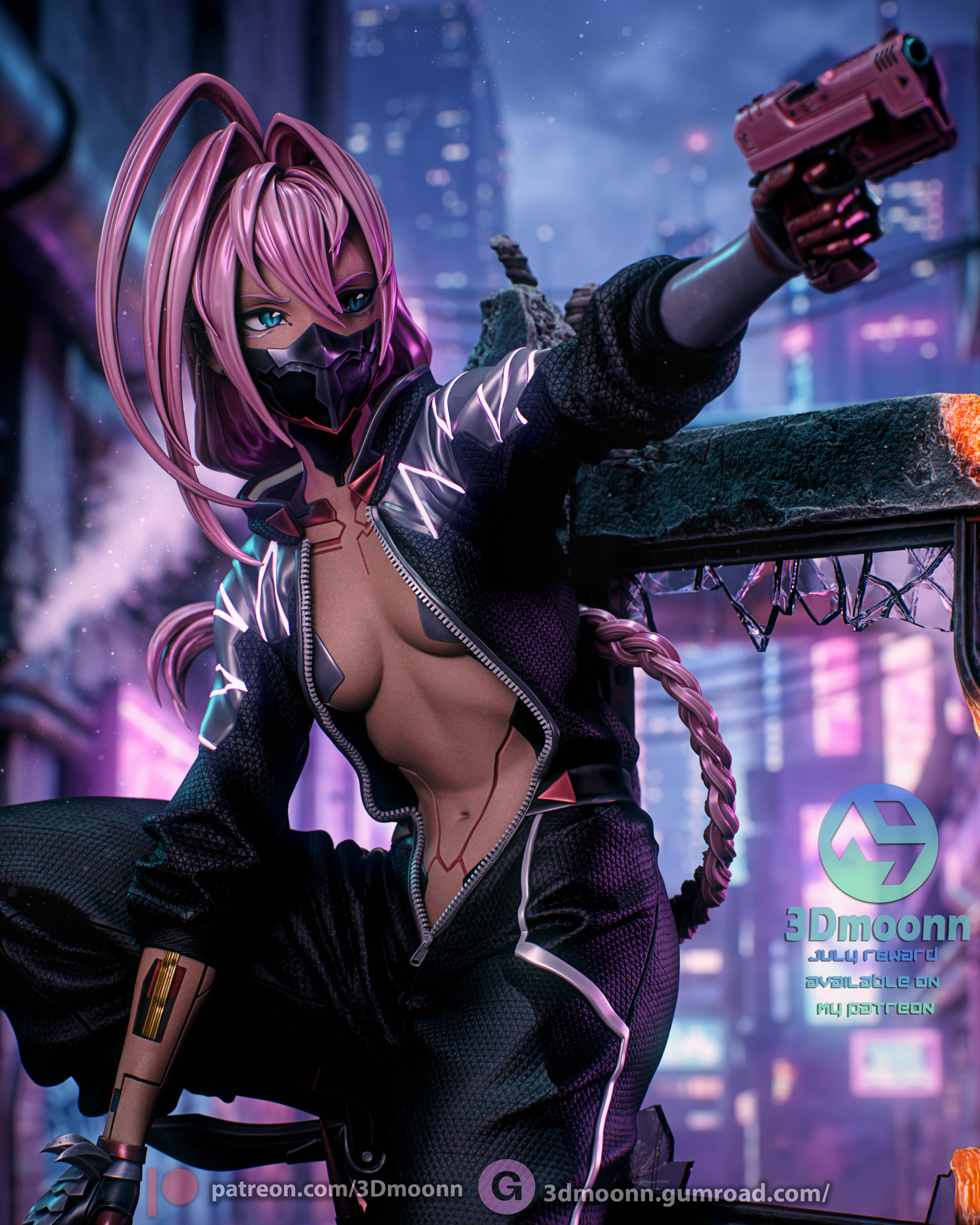 The Neon Merc Statue