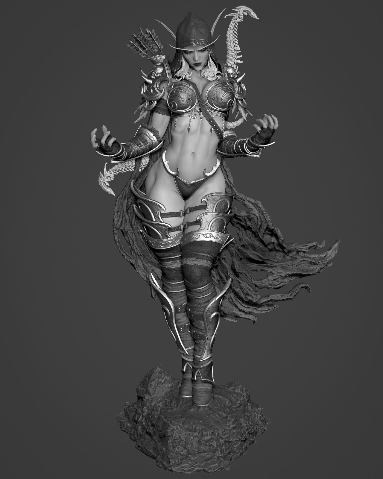The Dark Lady | Maximum Detailed 12K 3D printed figure