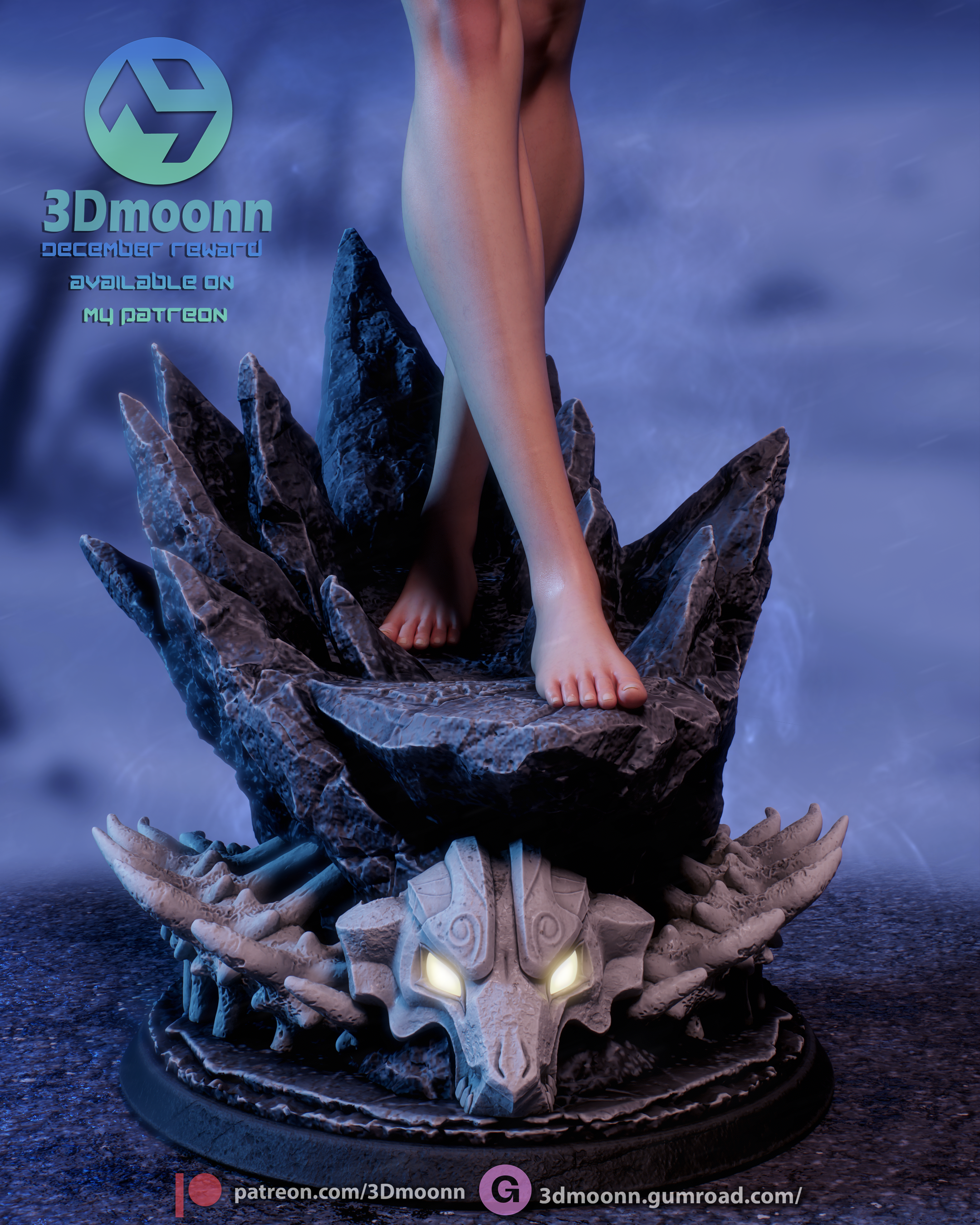 The Horned Mercy | Maximum Detailed 12K 3D printed figure