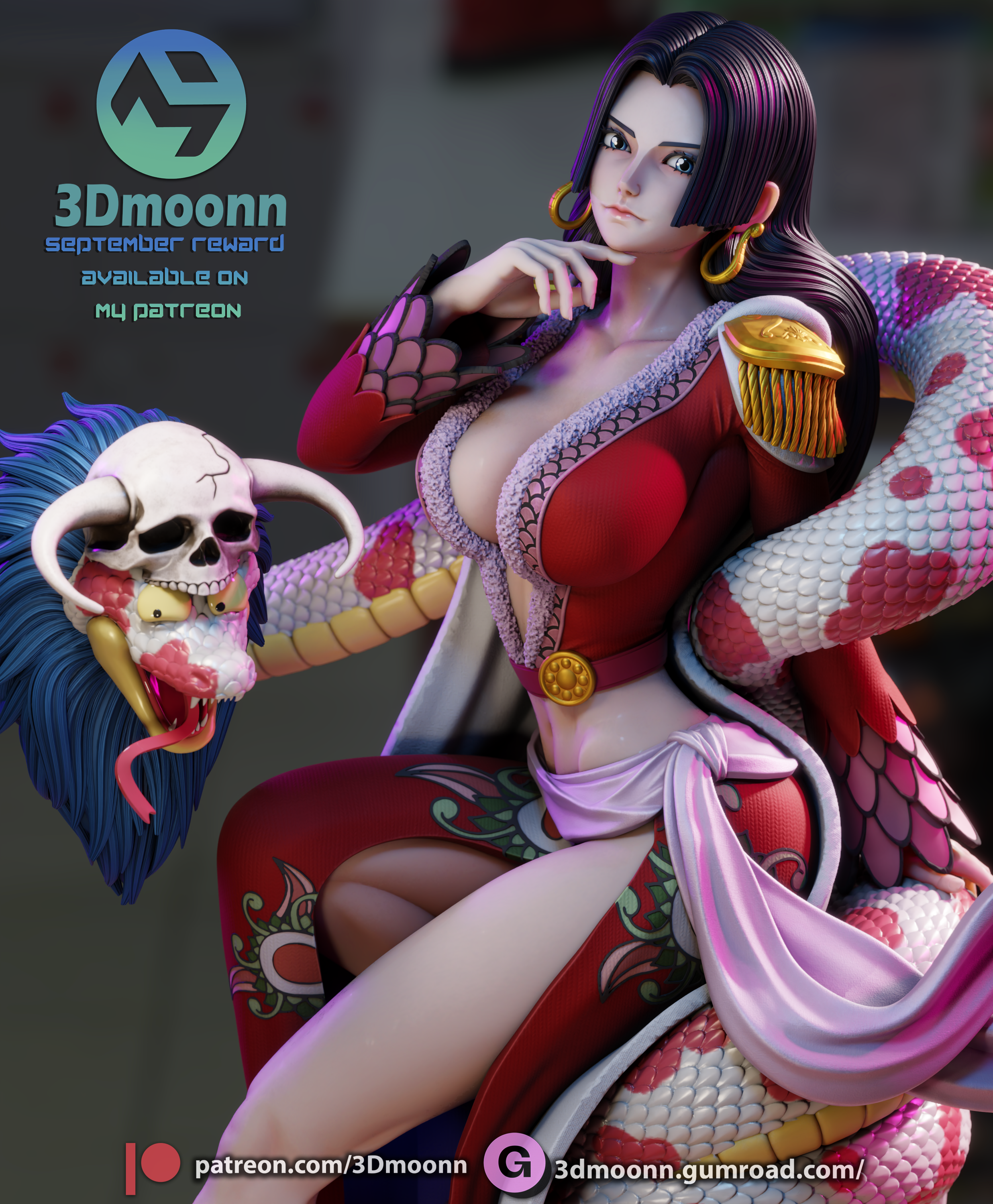 The Snake Princess | Maximum Detailed 12K 3D printed figure