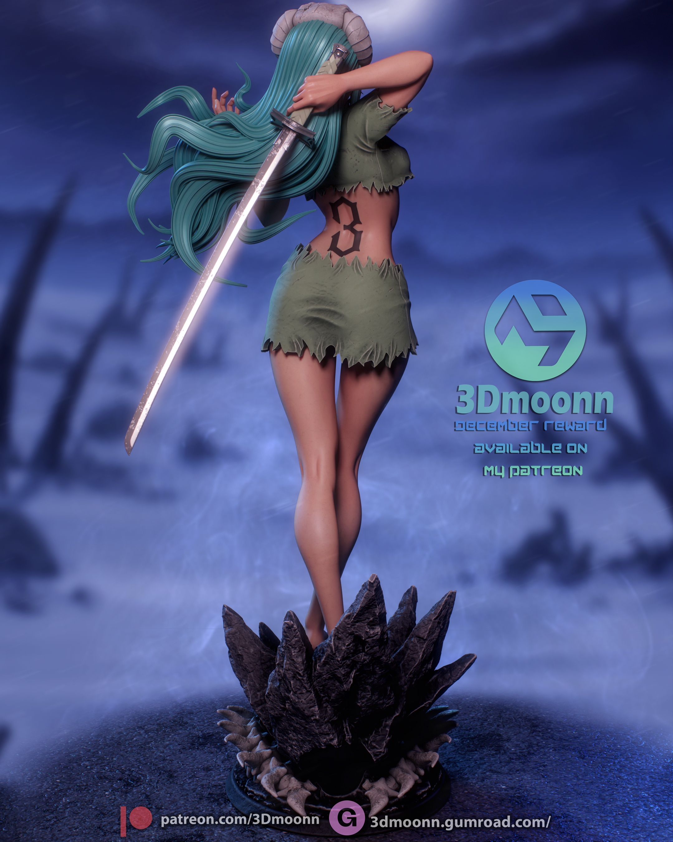 The Horned Mercy | Maximum Detailed 12K 3D printed figure