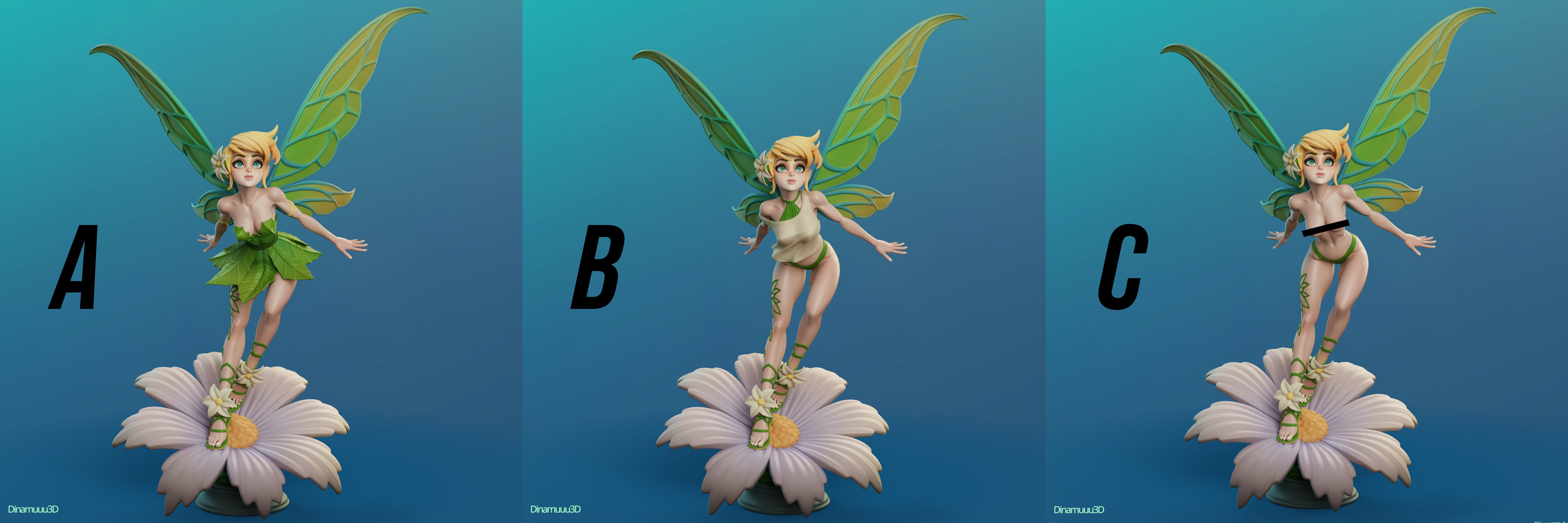 The Fairy Sparkle | Maximum Detailed 12K 3D printed figure