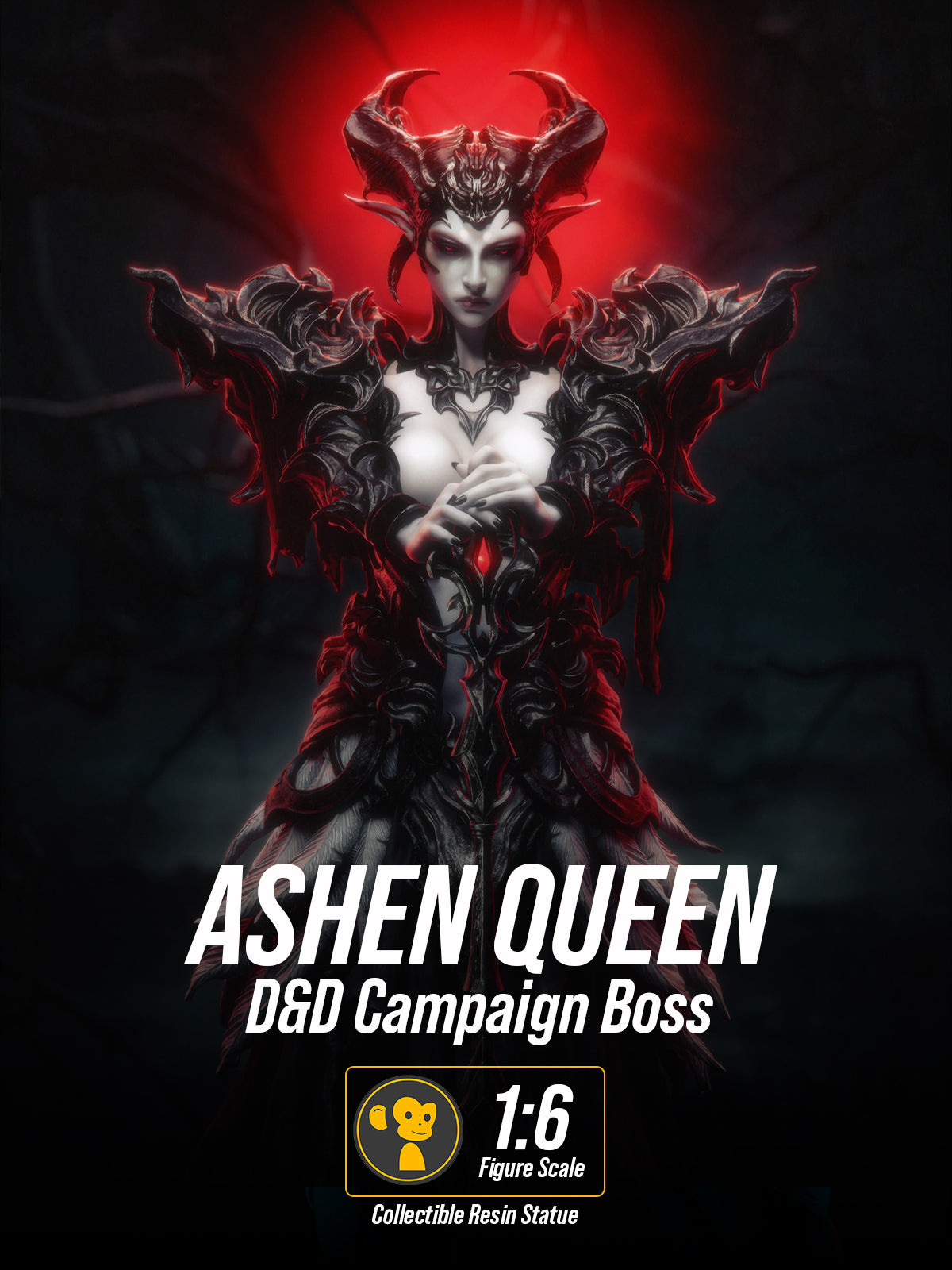 The Ashen Queen | Maximum Detailed 12K 3D printed figure