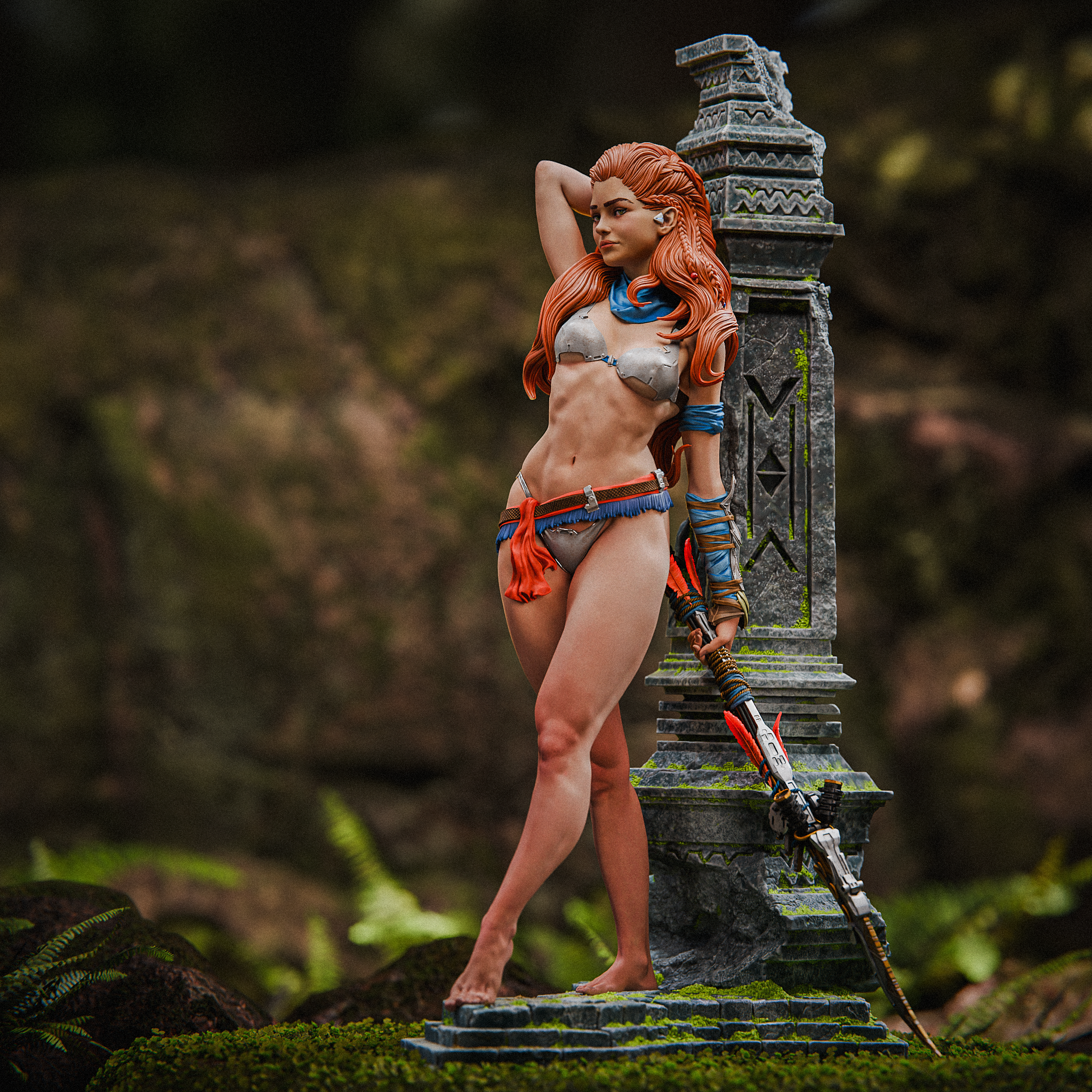 The Machine Huntress | Maximum Detailed 12K 3D printed figure