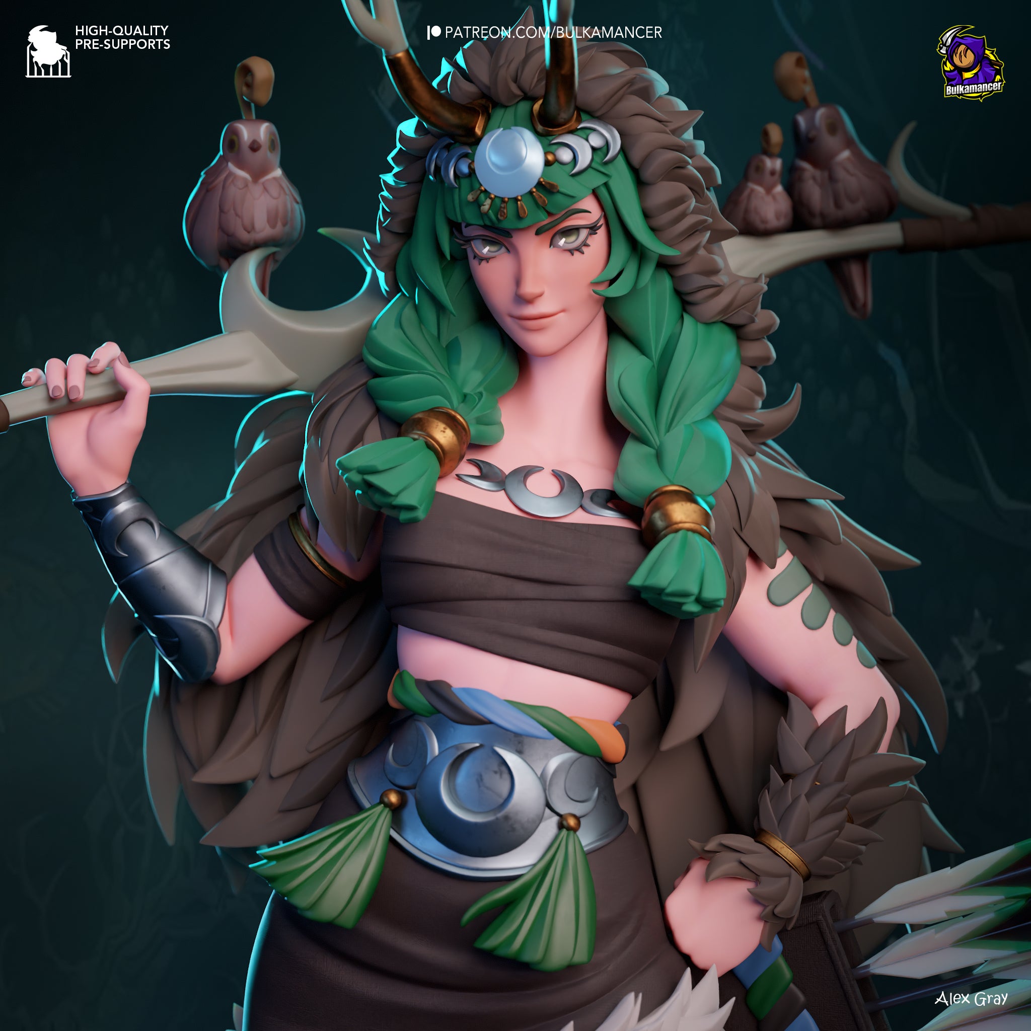 Goddess of the Hunt | Maximum Detailed 12K 3D printed figure