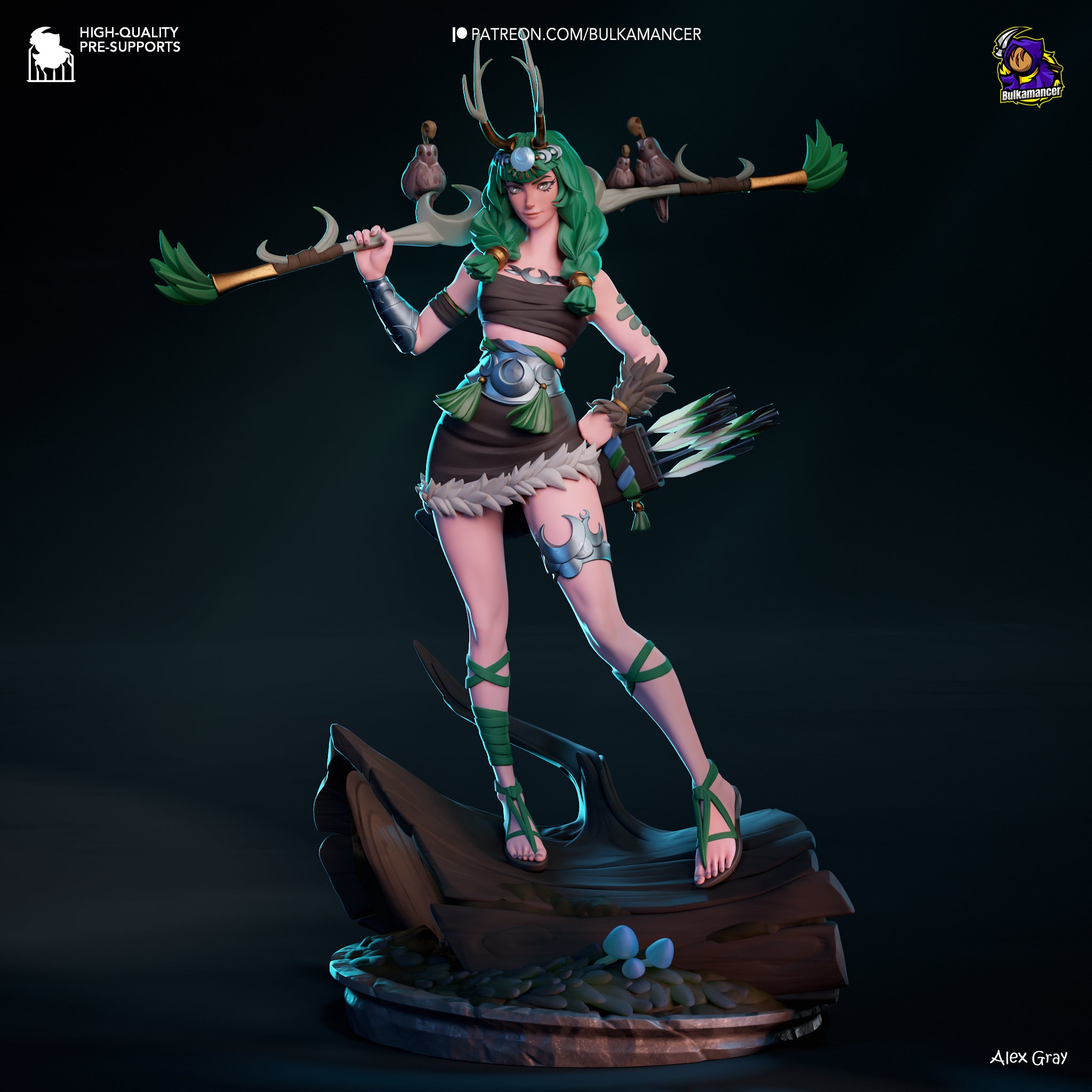 Goddess of the Hunt | Maximum Detailed 12K 3D printed figure