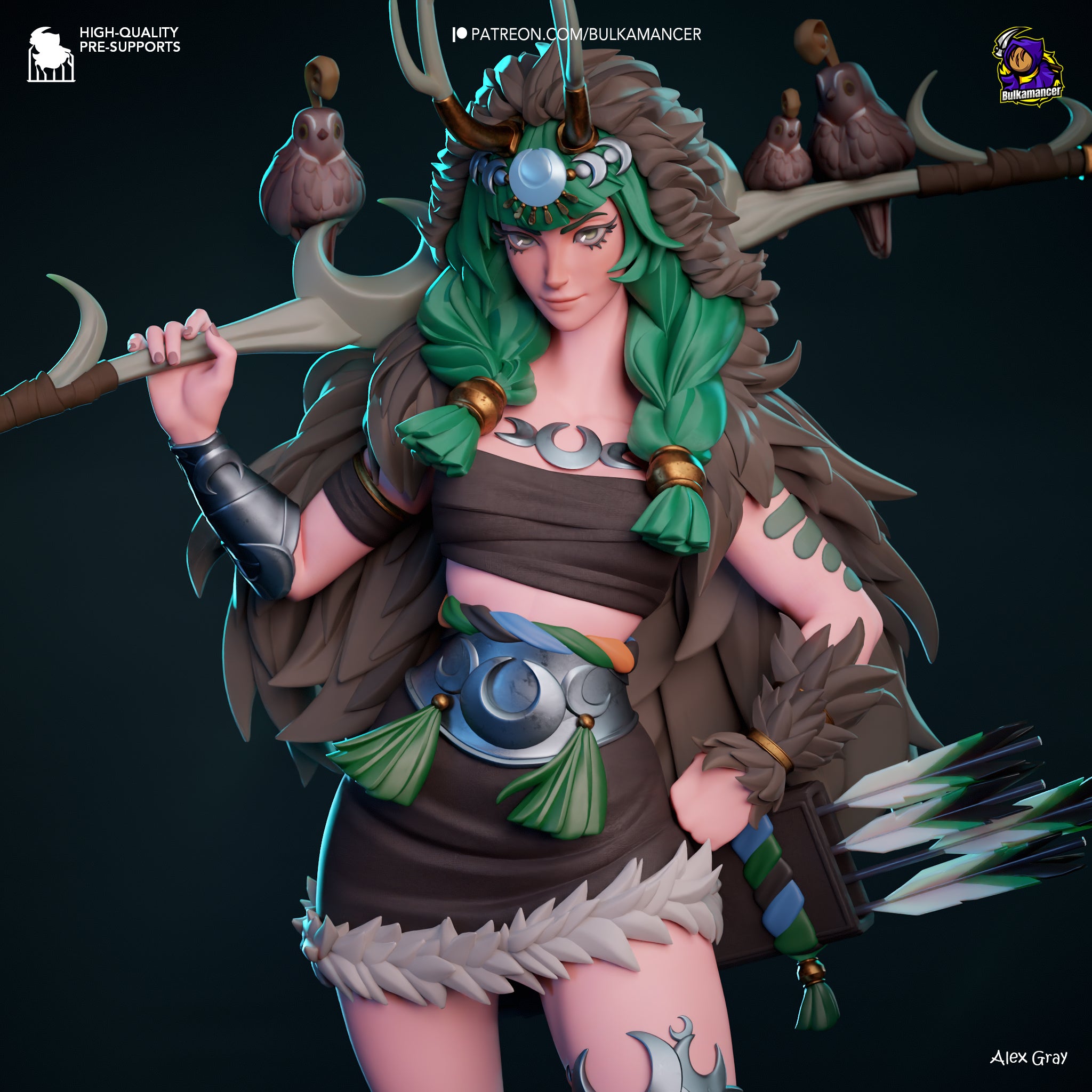 Goddess of the Hunt | Maximum Detailed 12K 3D printed figure