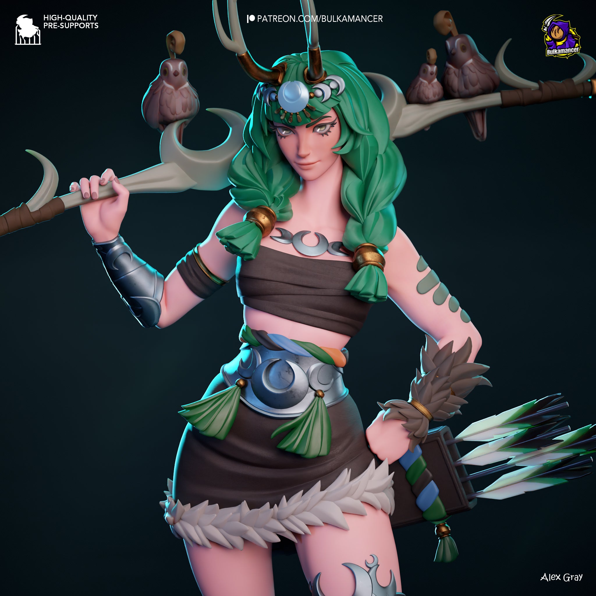 Goddess of the Hunt | Maximum Detailed 12K 3D printed figure