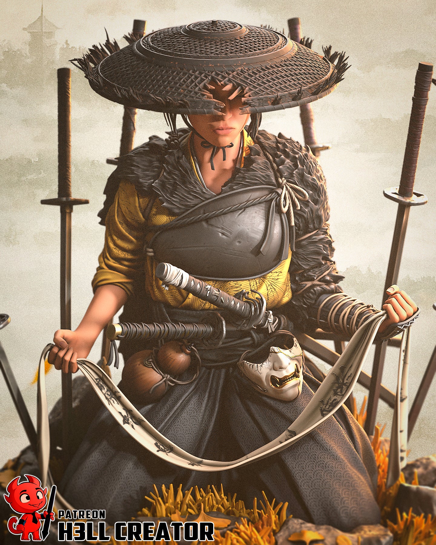 The Silent Ronin | Maximum Detailed 12K 3D printed figure